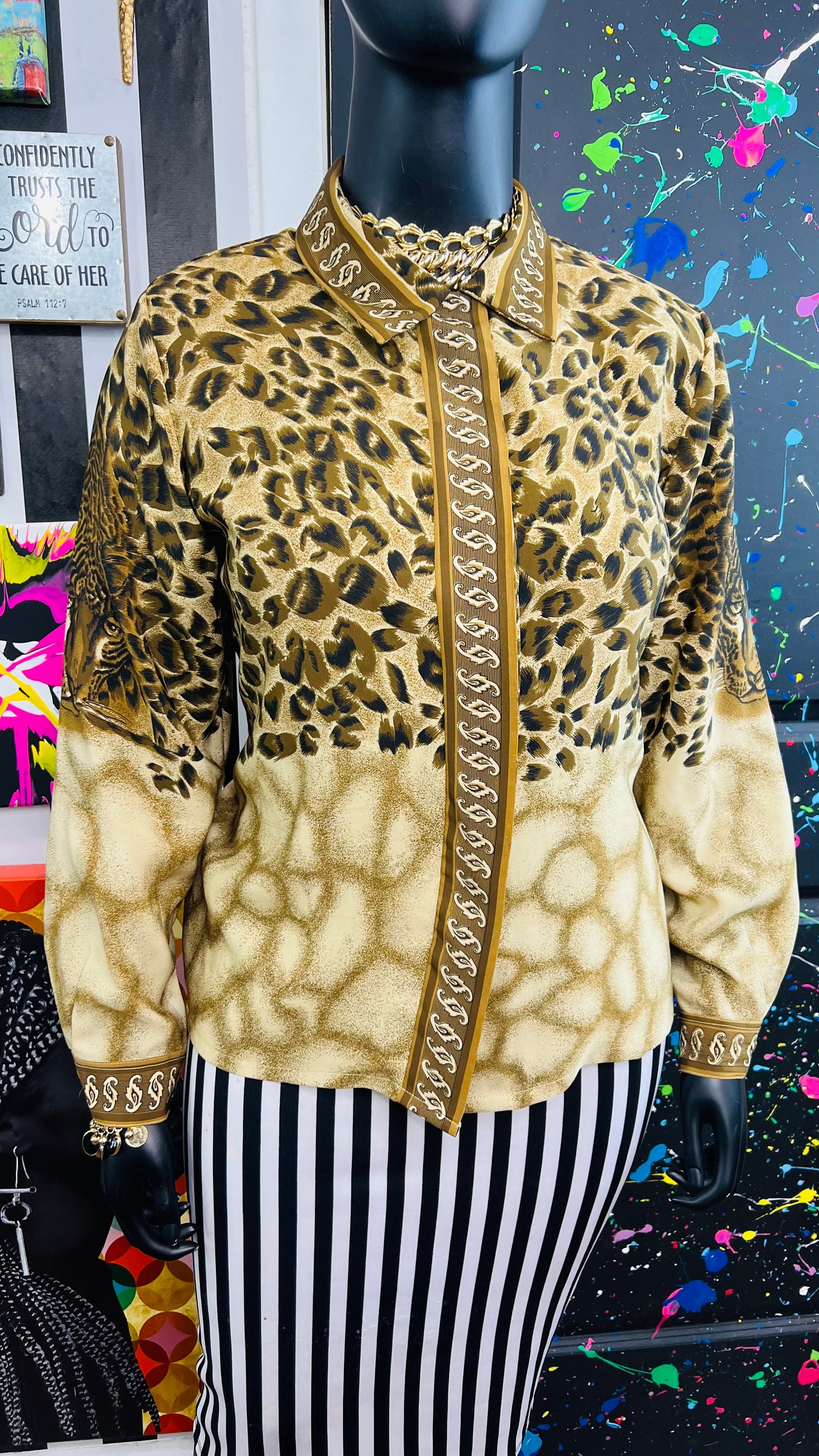 Vintage Tiger Polyester Blouse (16)