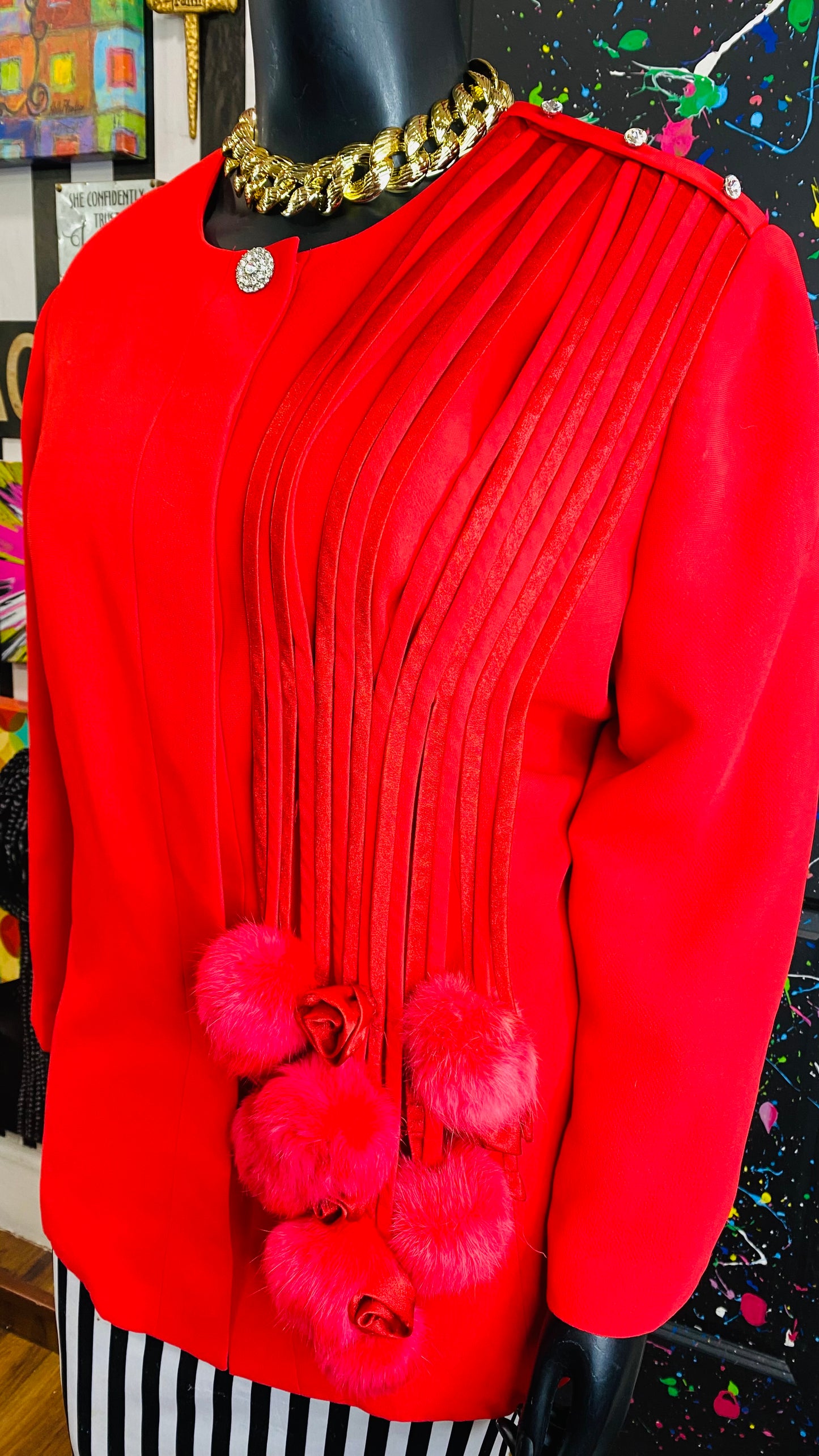 Vintage Statement Red Blazer (24W)