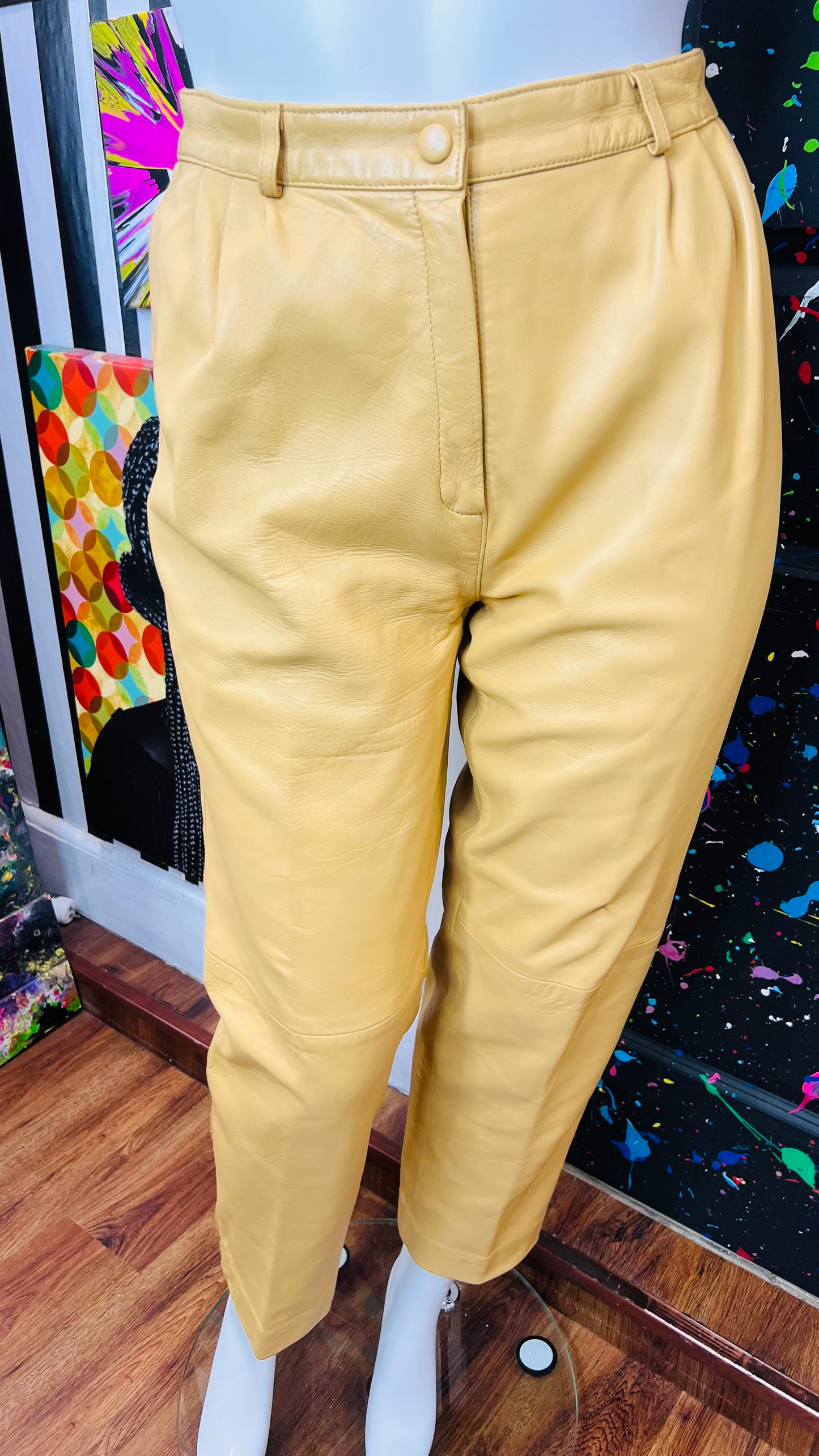 Vintage Genuine Leather Tan Pants (16)