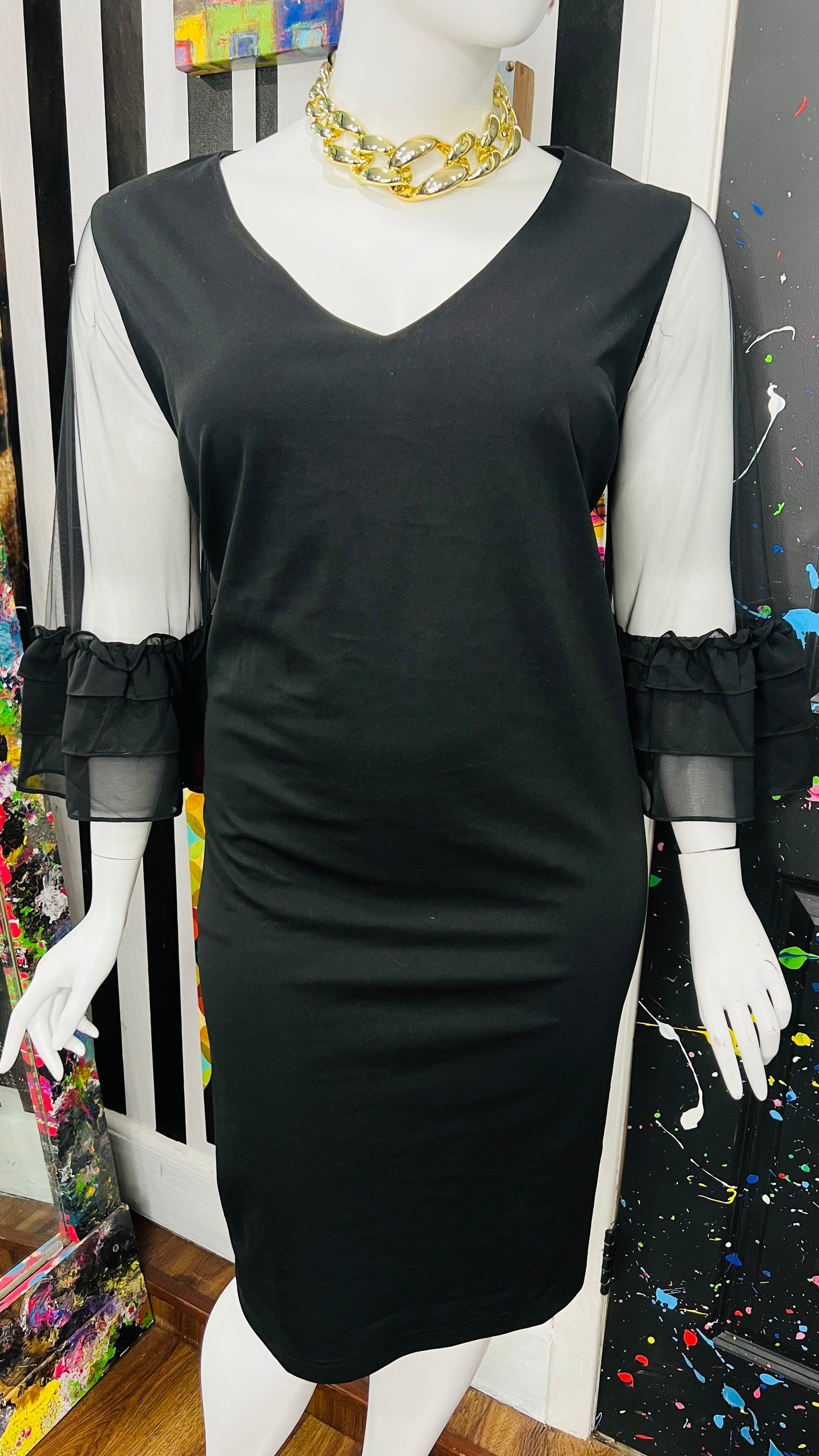 Vintage Inspired Sheer Arms Dress (24)