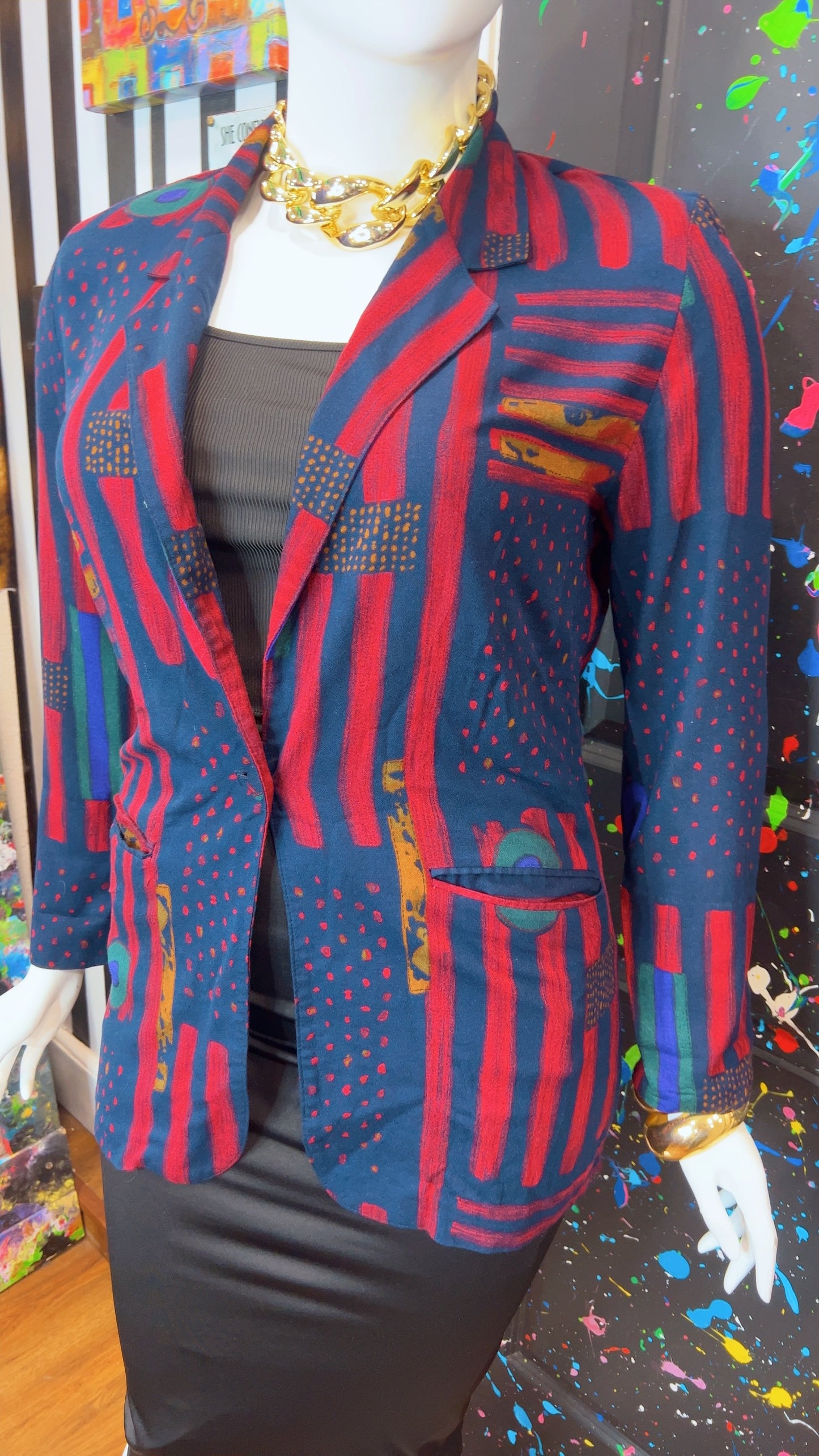 Vintage Rayon Abstract Blazer (12)