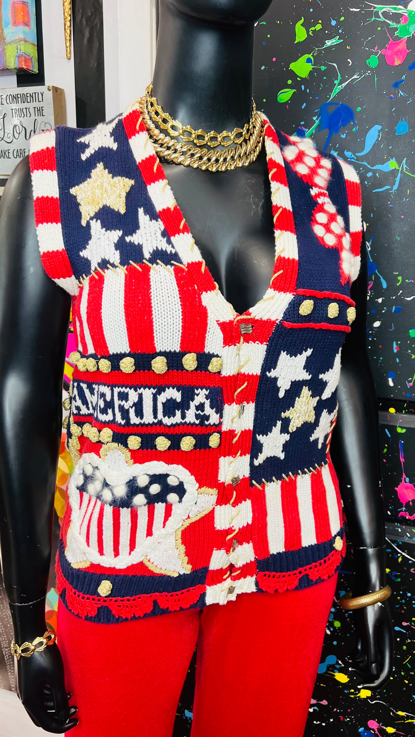 Vintage “America The Great” Knit Sweater