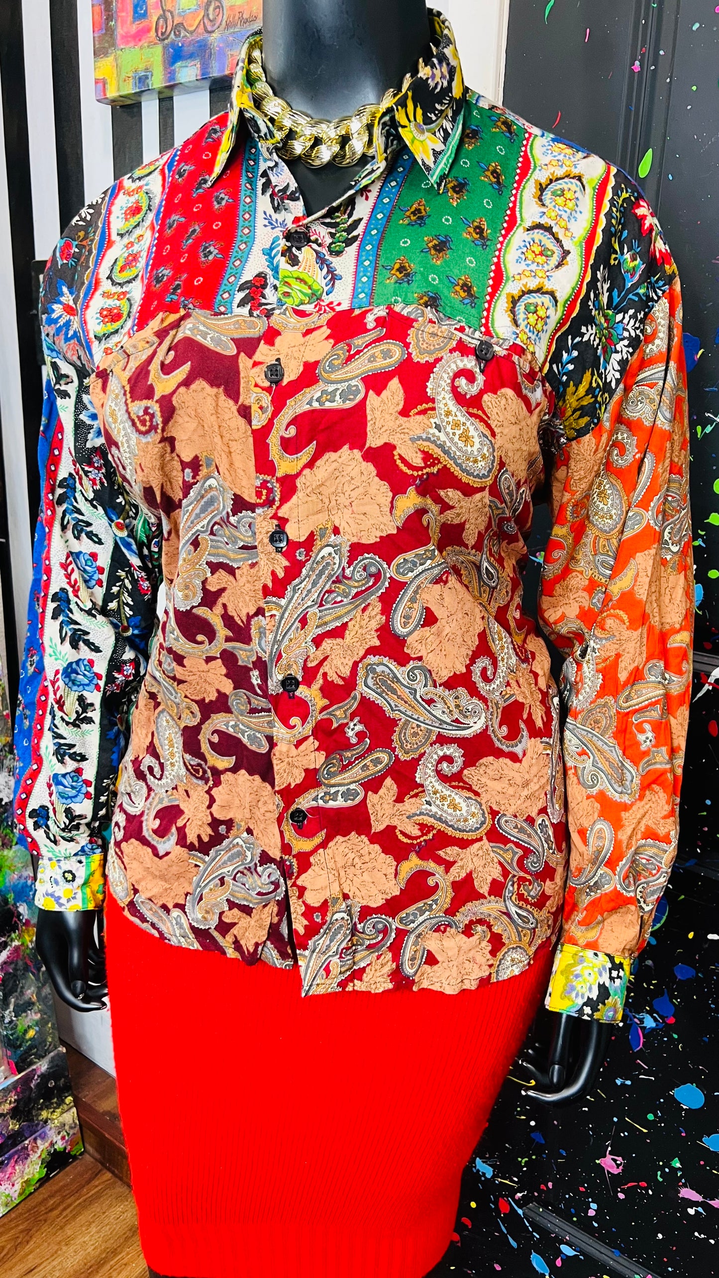 Vintage Rayon MixPrint Blouse (20)