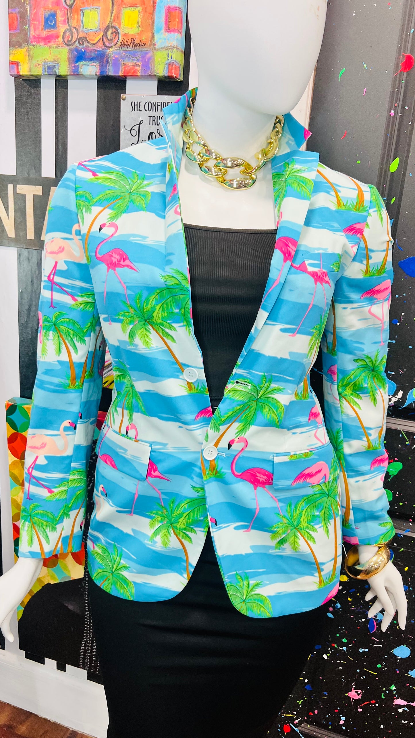 Tropical Flamingo Blazer (12)