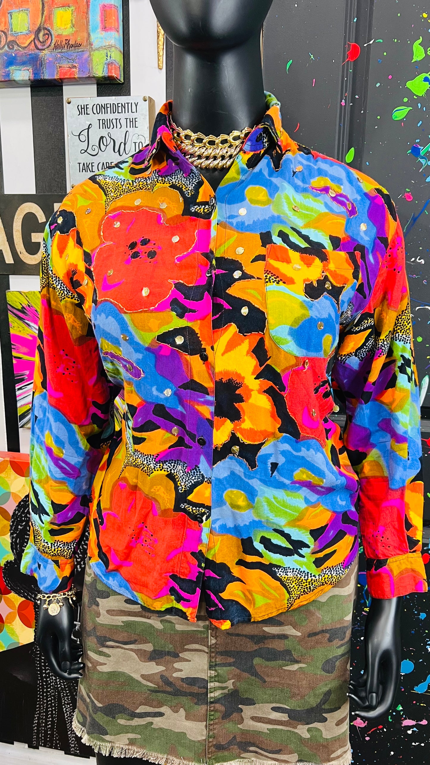 Vintage Rayon Sequin Blouse (16)