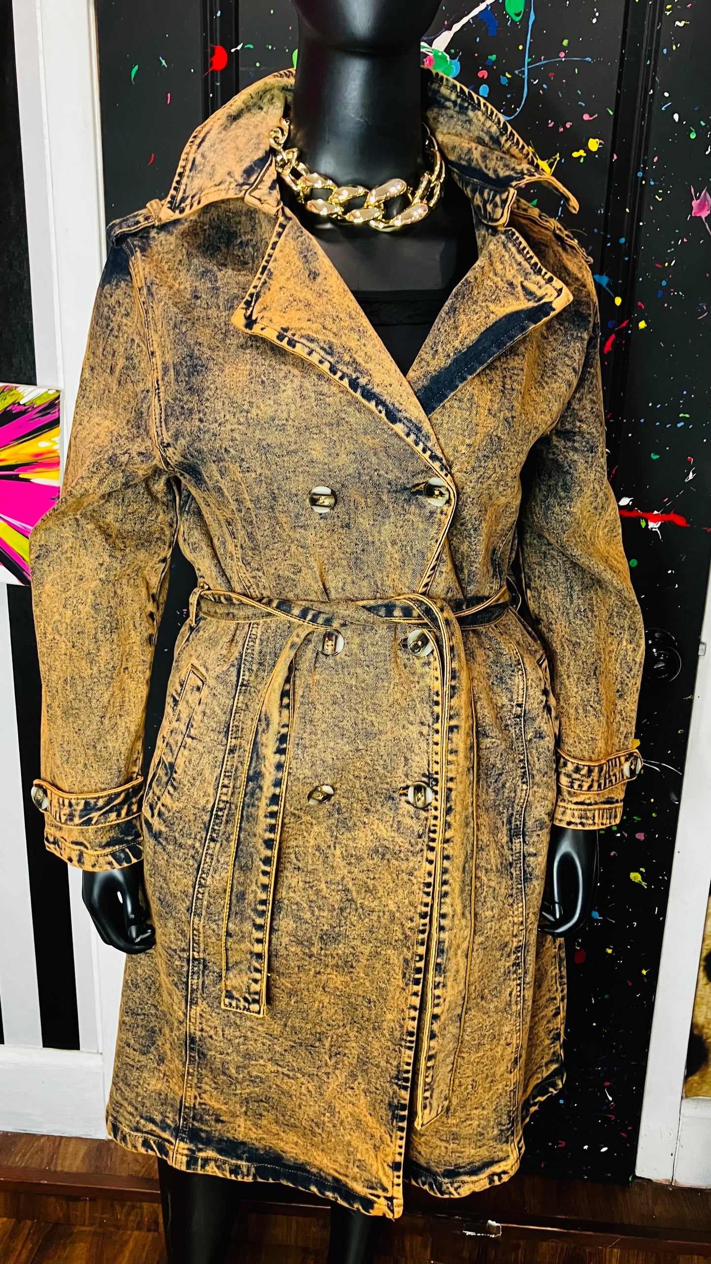 Vintage Inspired Denim Trench Coat - New w/ Tags (14/16)