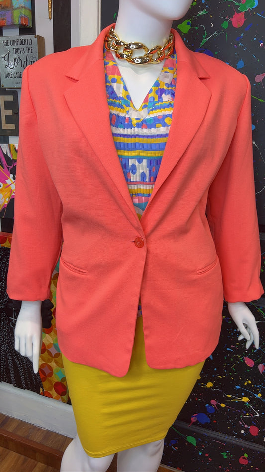 Vintage Salmon Colored Blazer (24W)