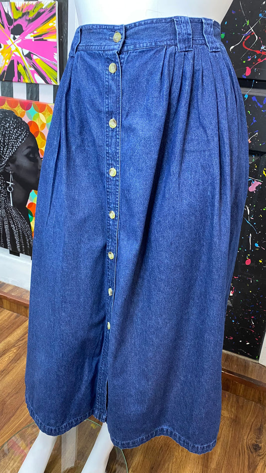 Vintage Denim Button Down Skirt (20W)