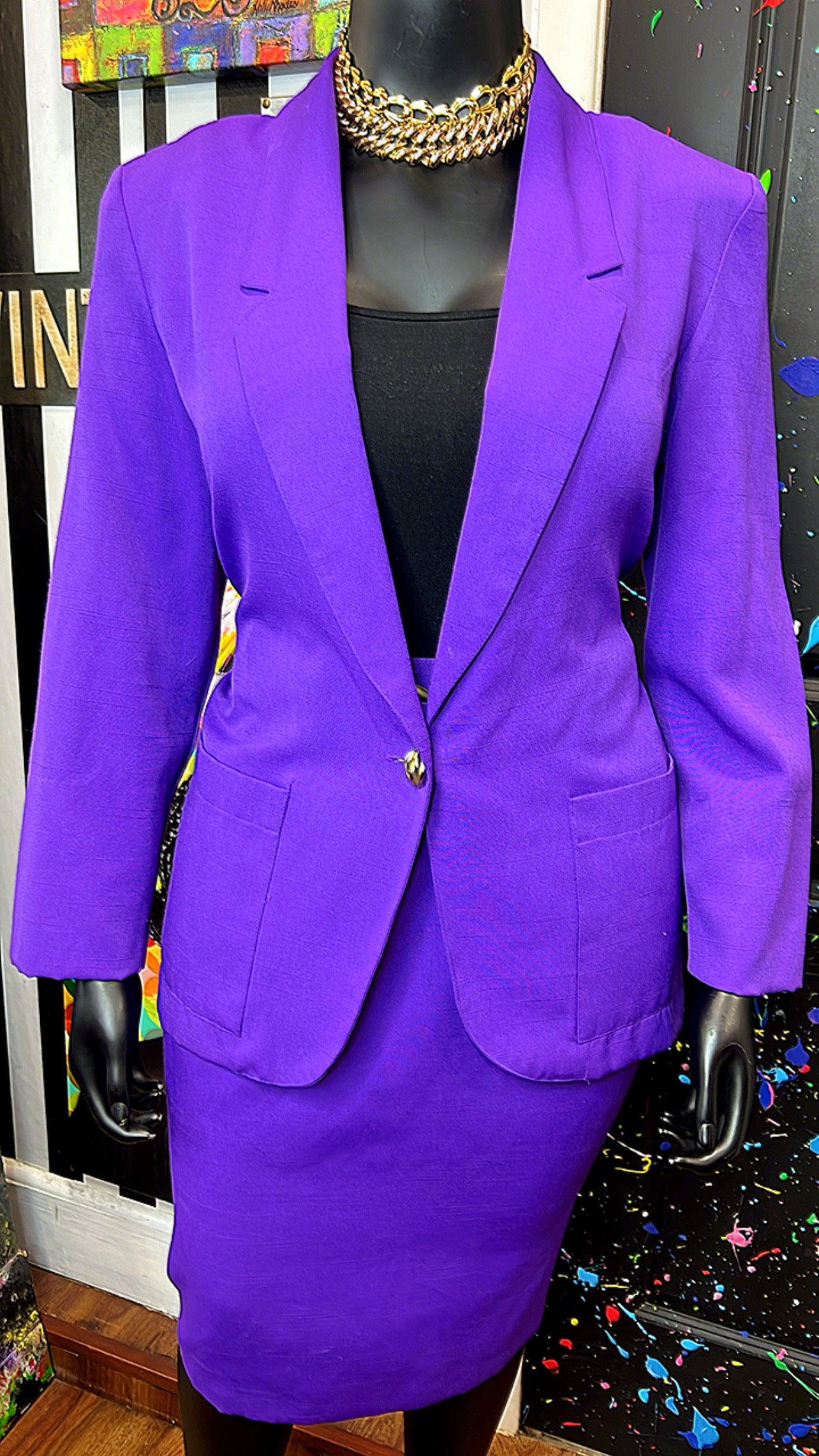 Vintage Purple Skirt Suit (16)