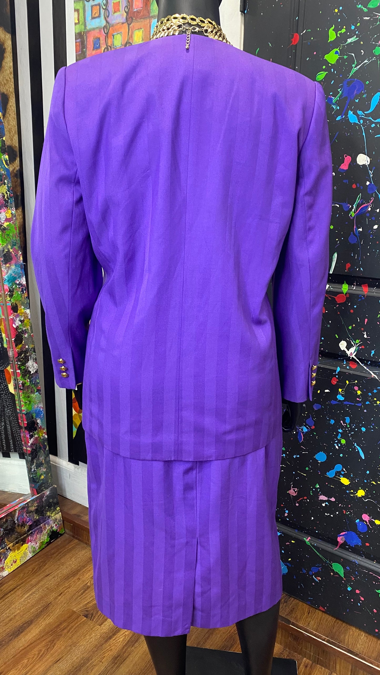 Vintage Purple Skirt Suit (16W)