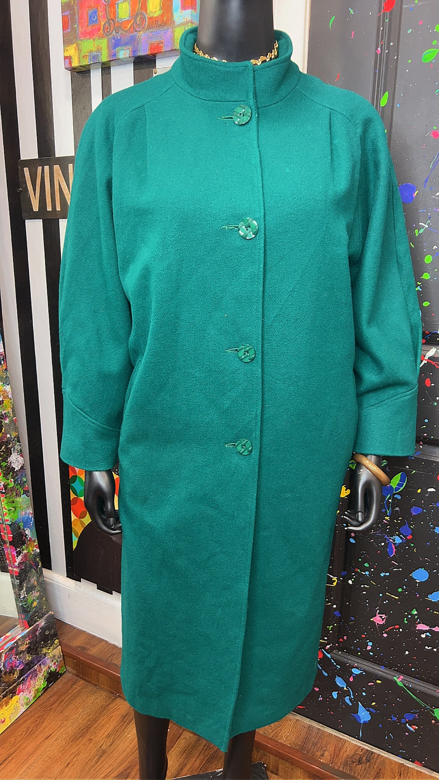 Vintage Green Wool Coat (18)