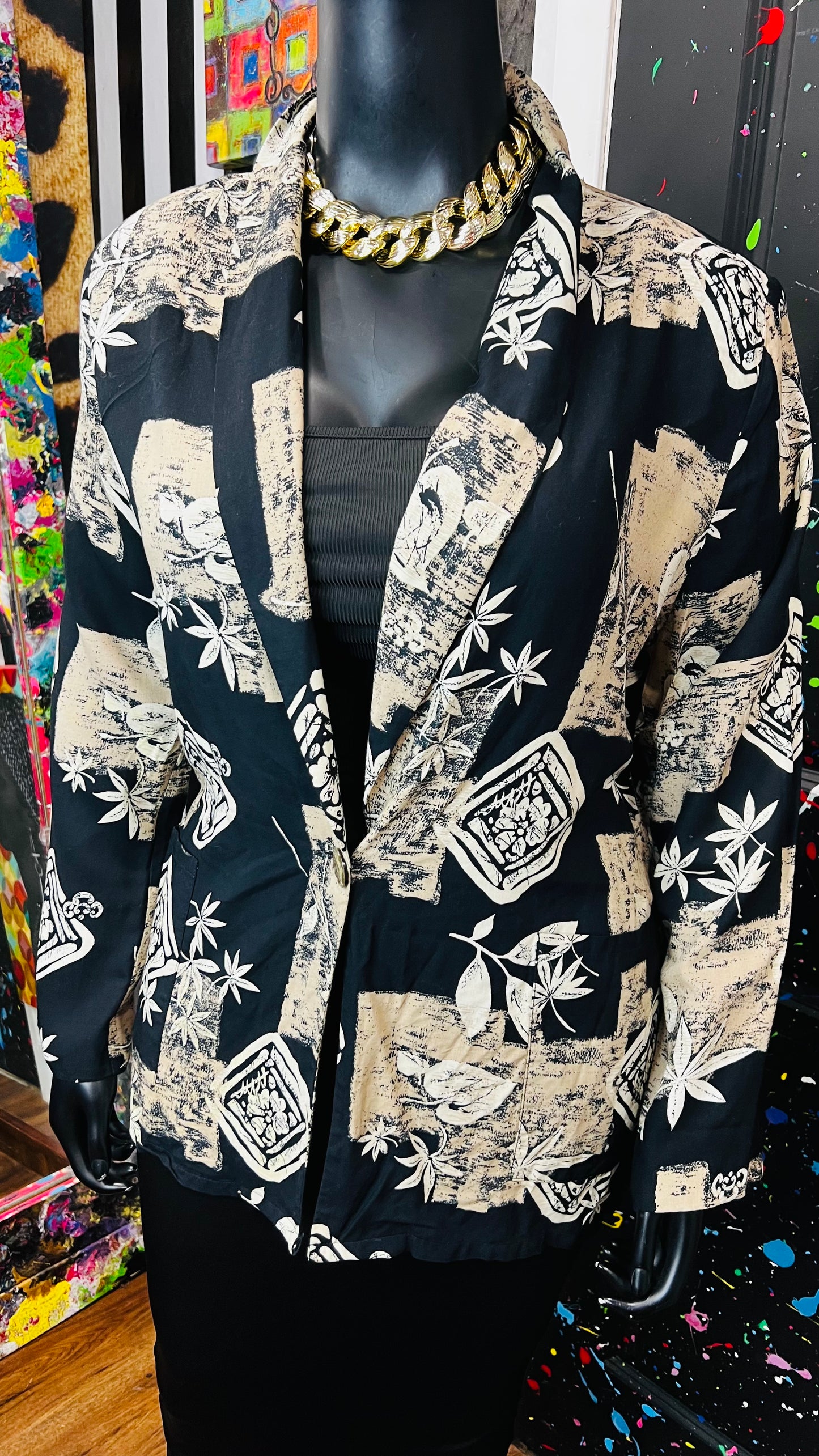 Vintage Rayon Abstract Blazer (14)
