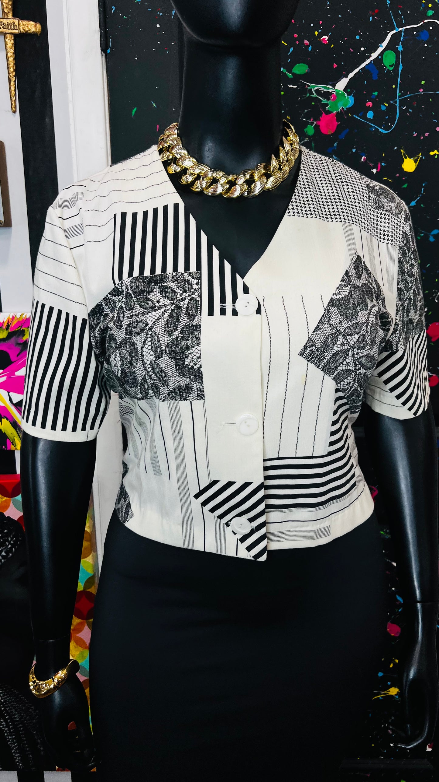 Vintage Cropped Piano Blouse (14)