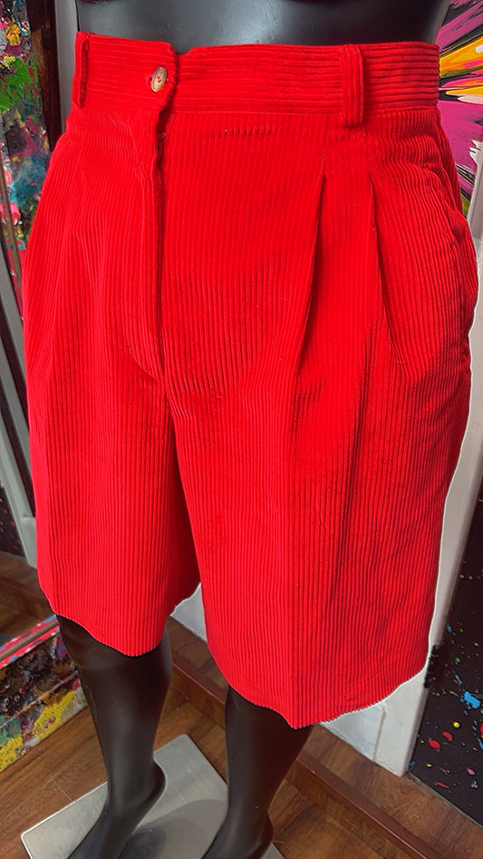 Vintage Corduroy Red Pleated Shorts (14)