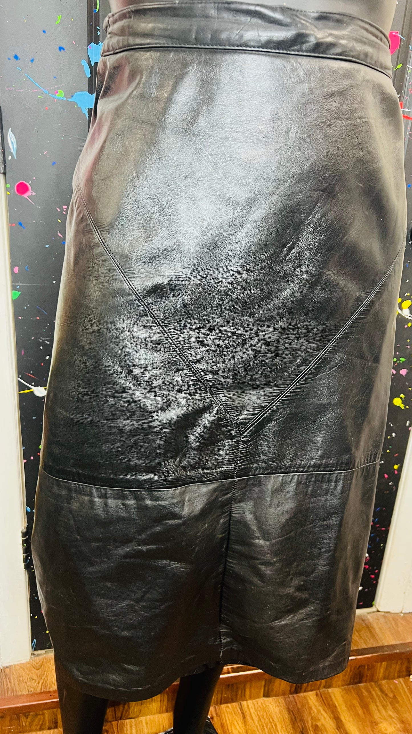 Vintage Genuine Leather Skirt (16)