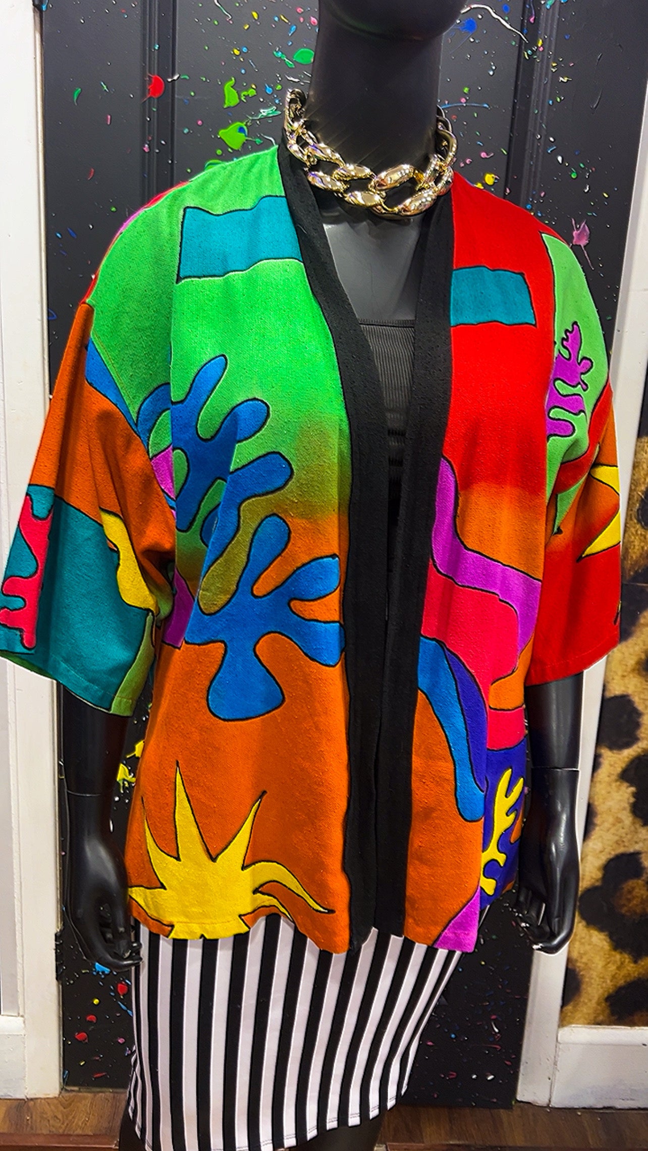 Vintage Vibrant Hand Painted Duster (22/24) *KC