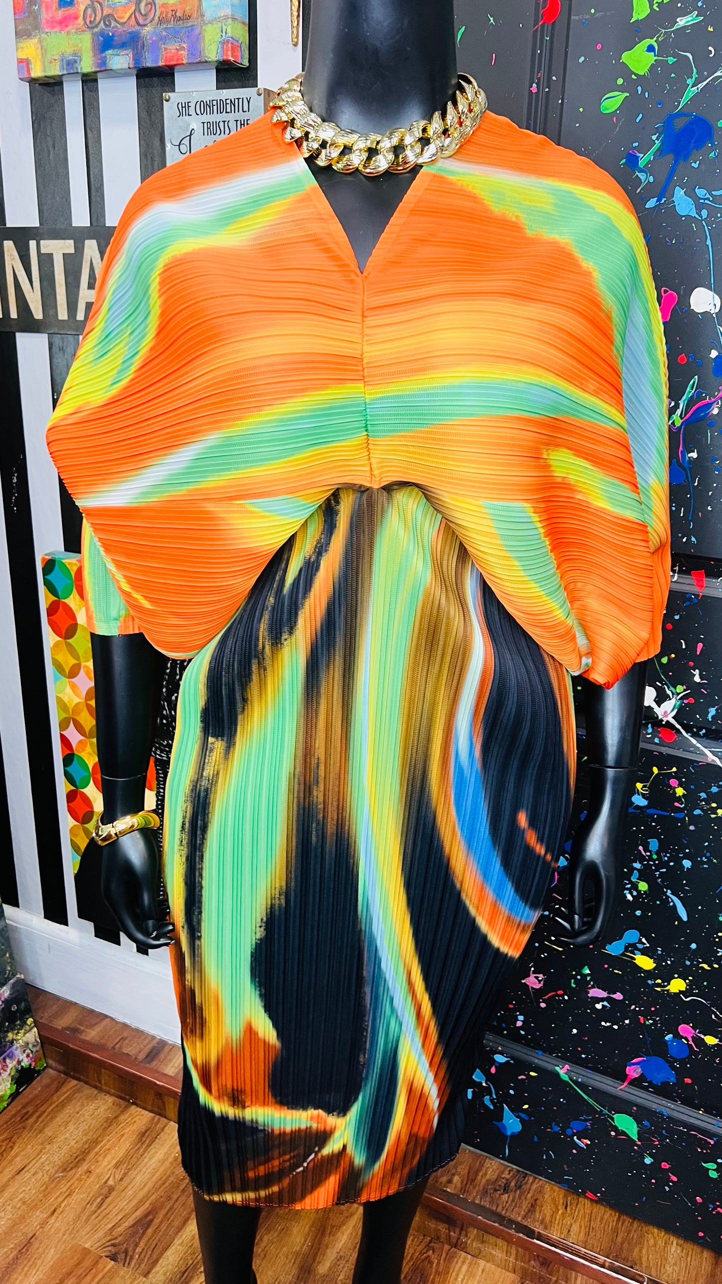 Watercolor Accordion Dress (16)