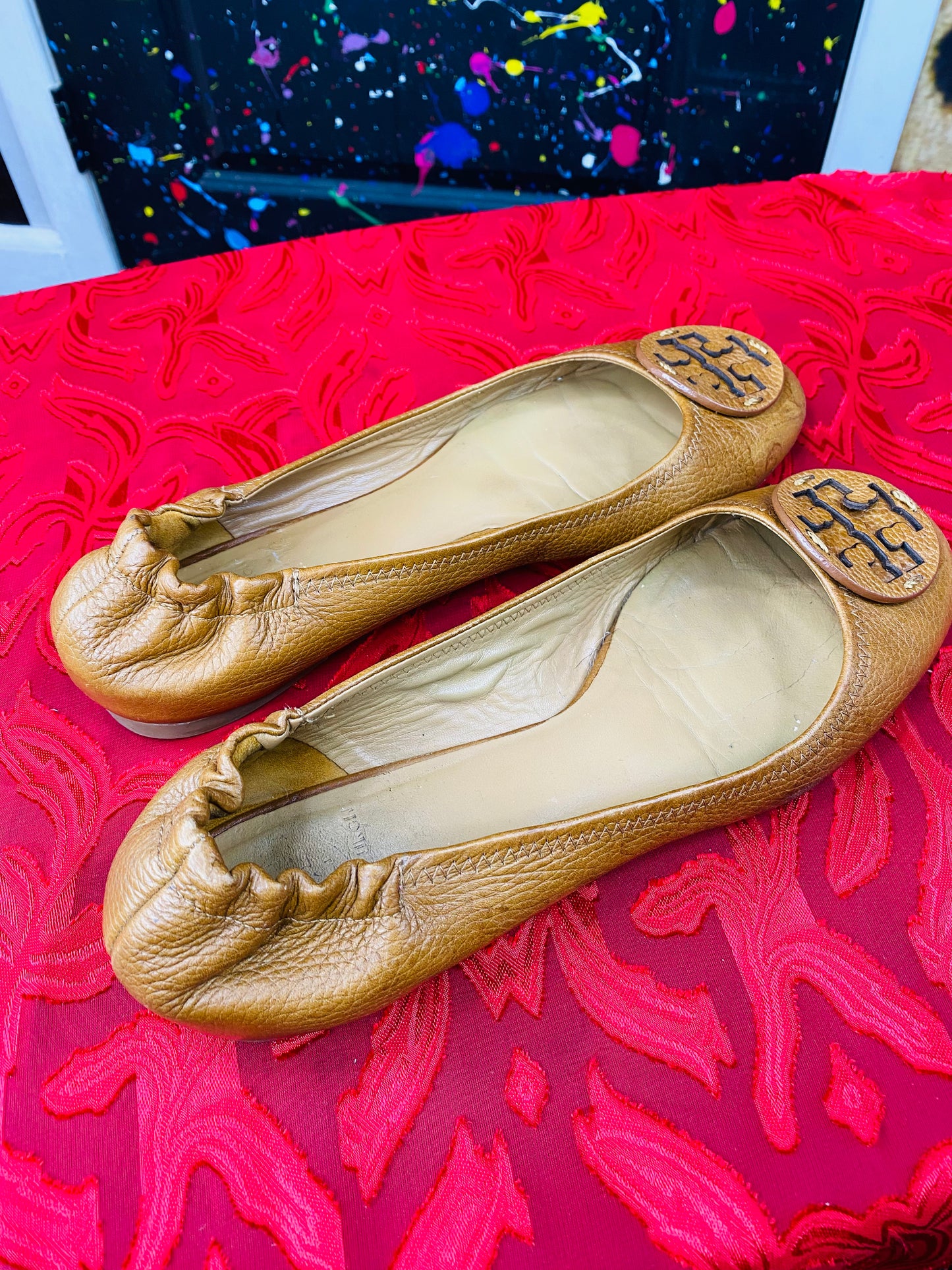 Tory Burch Genuine Leather Vintage Flats