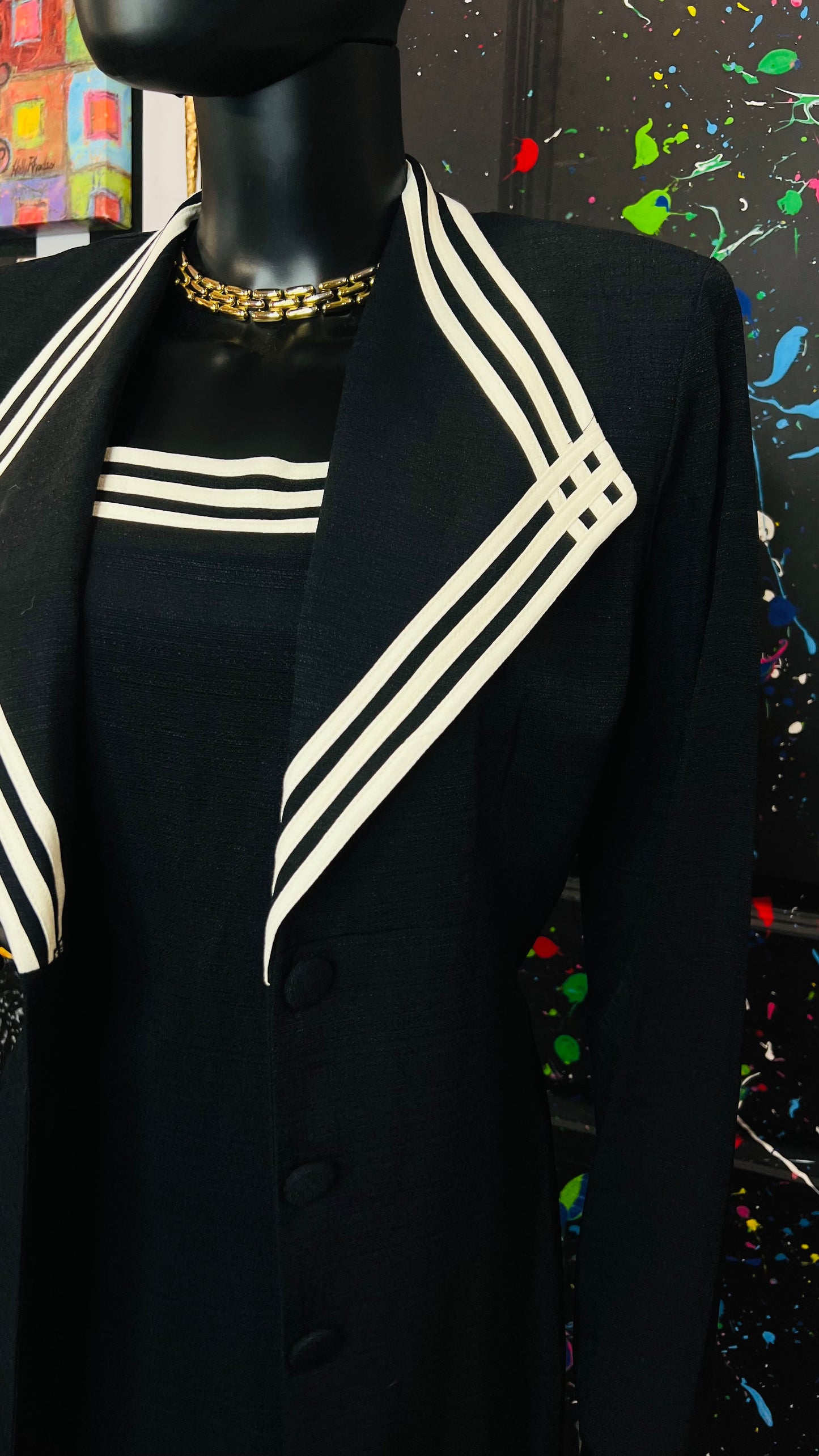 Vintage Black & White Dress & Blazer Set- DeadStock w/Tags (12)