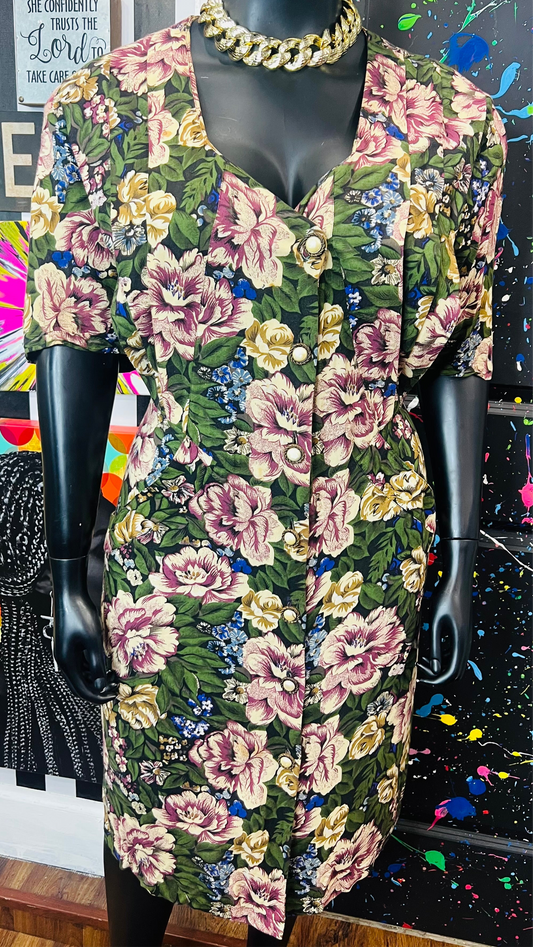 Vintage Floral Rayon Dress (22)