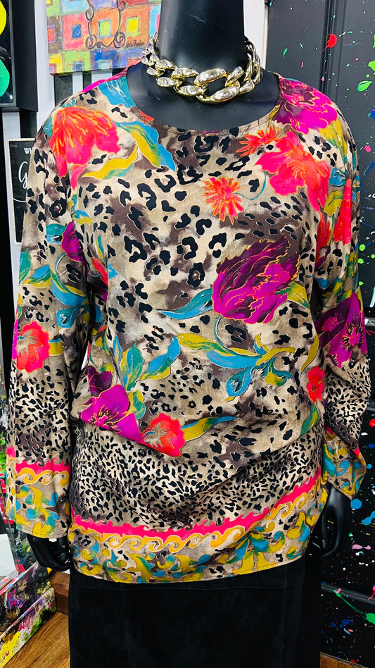 Vintage Carole Little Rayon Blouse (16) *Oversized