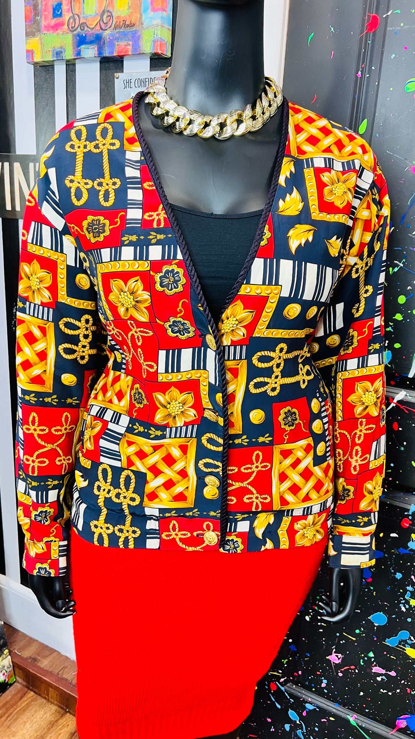 Vintage Nautical Print Blazer (24)