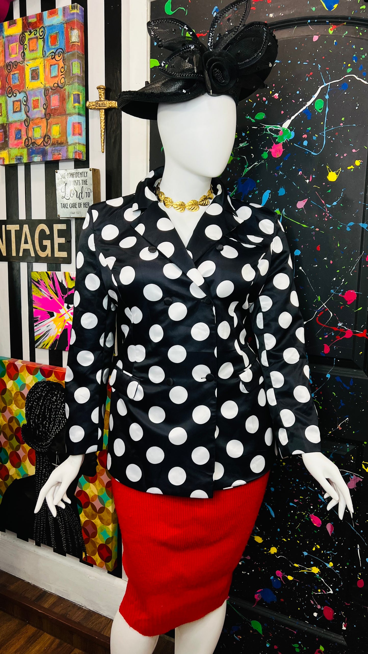 Polka Dot Double Breasted Blazer (18)