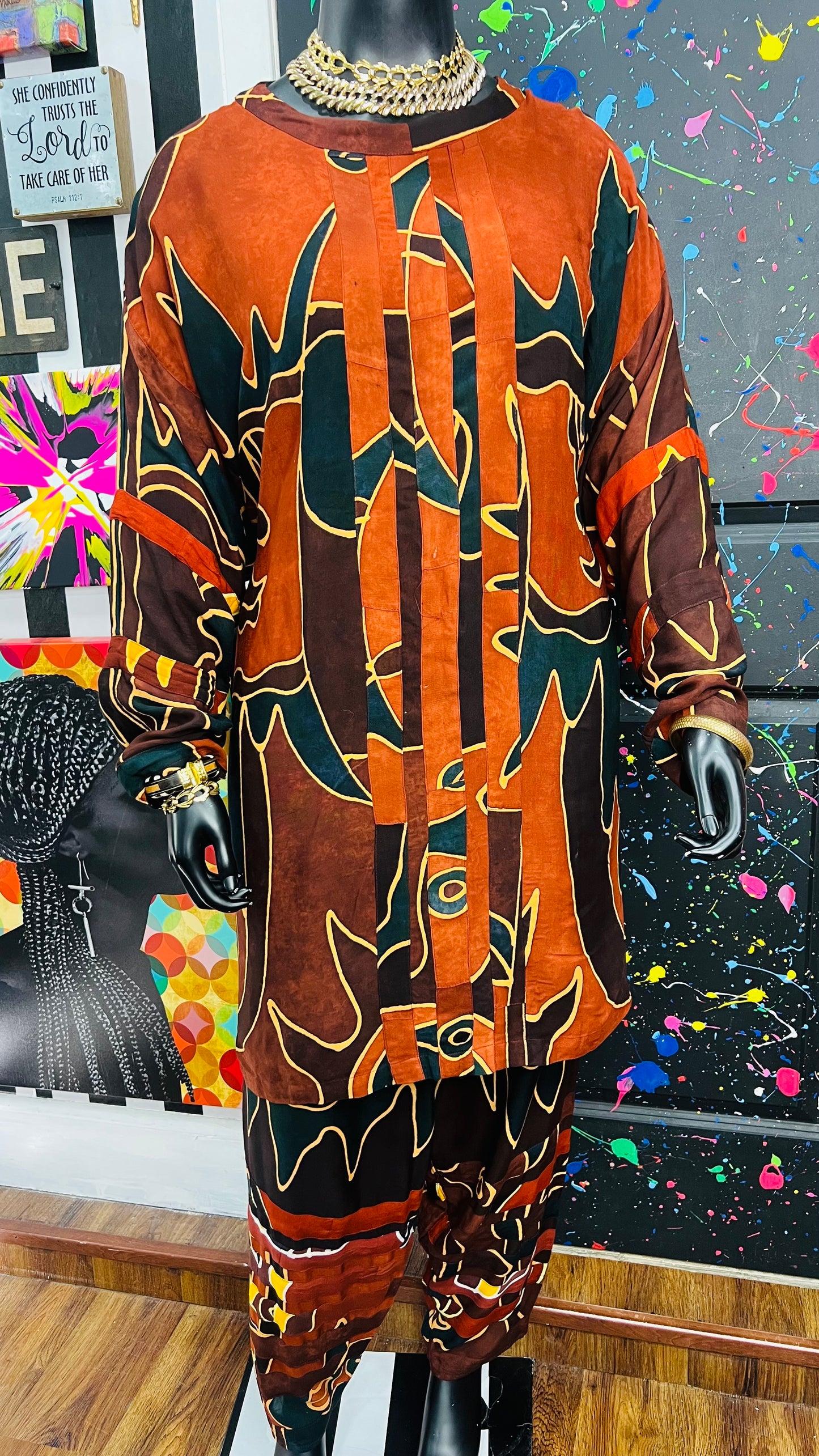 Vintage Rayon Traditional African Pants Set (18)