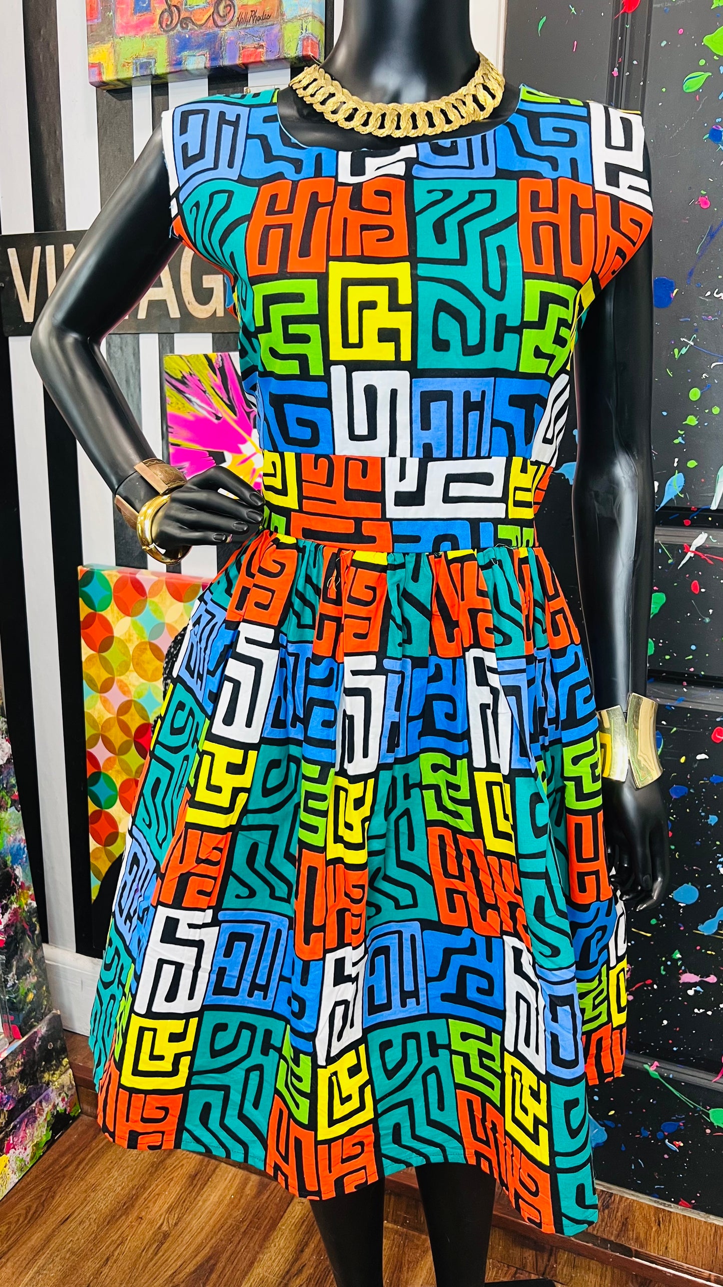 African Cotton Dress Handmade (12)
