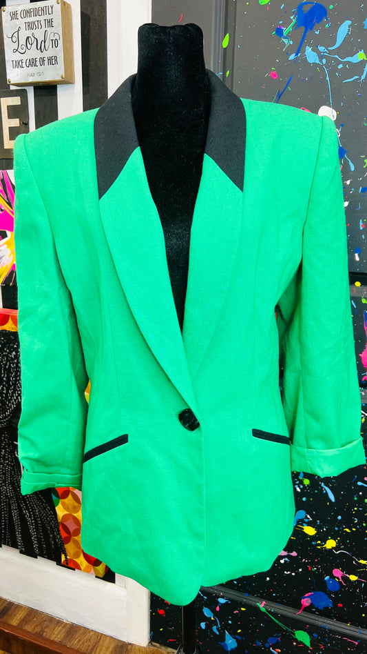 Vintage Green & Black Blazer (14)