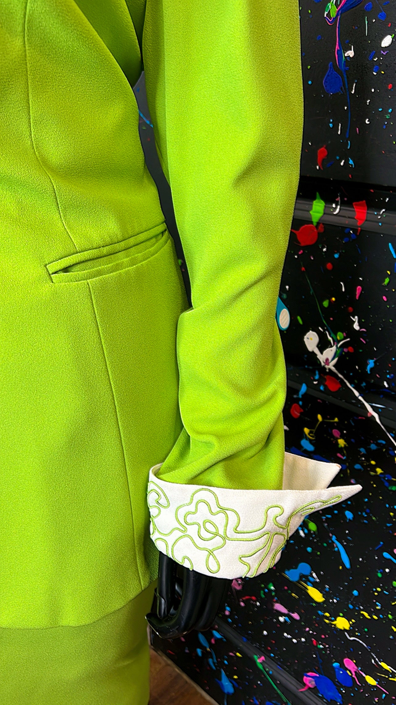 Vintage Green & White Skirt Suit (22)
