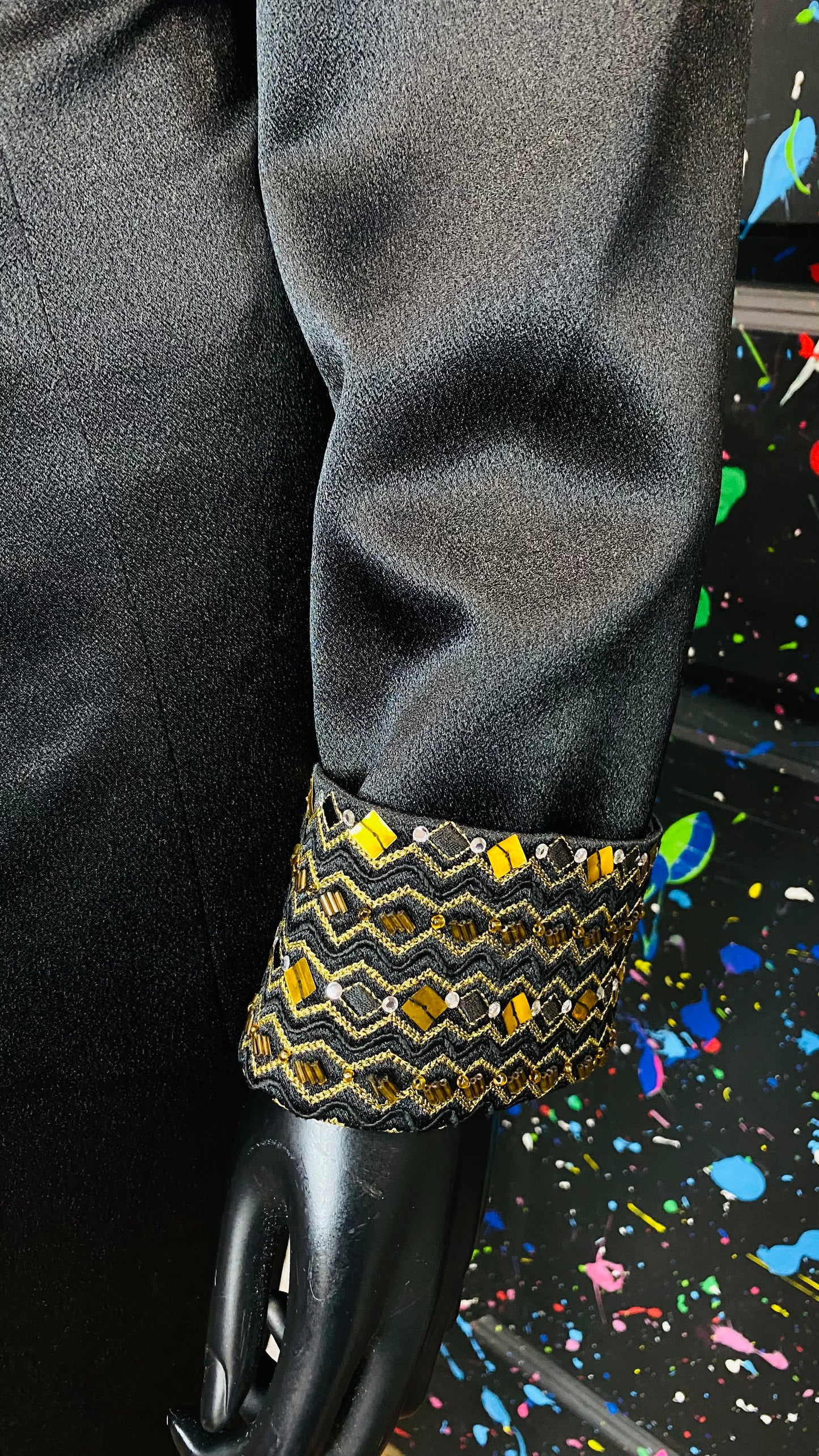 Vintage Couture Black & Gold Skirt Suit (20)