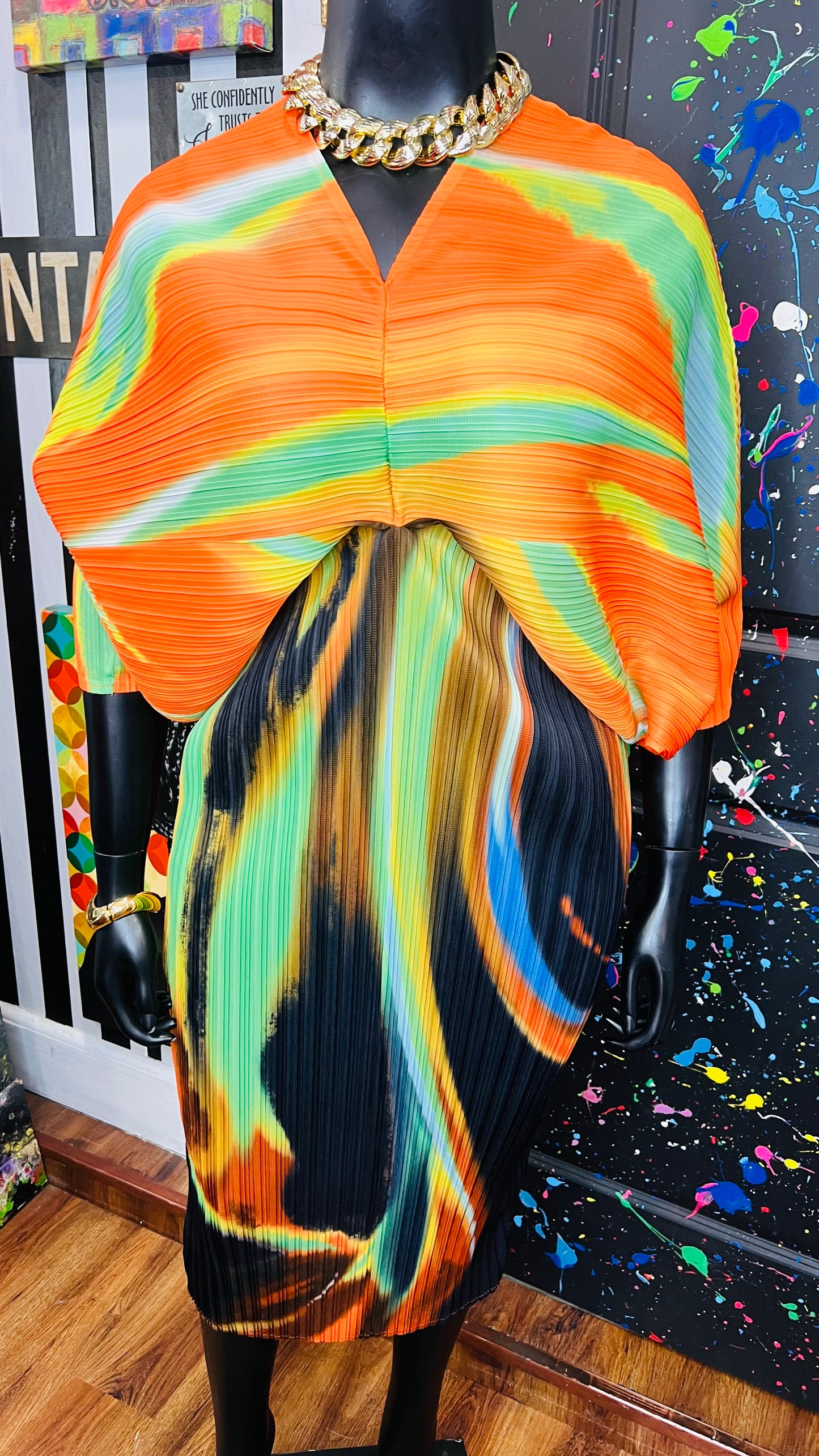 Watercolor Accordion Dress (16)
