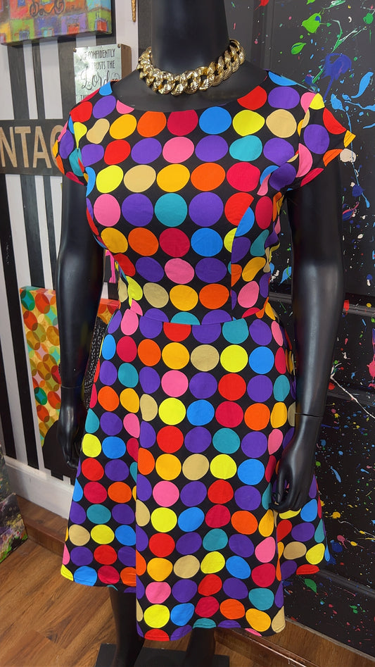 Vintage Inspired Color Block Dress w/ Pockets (14)