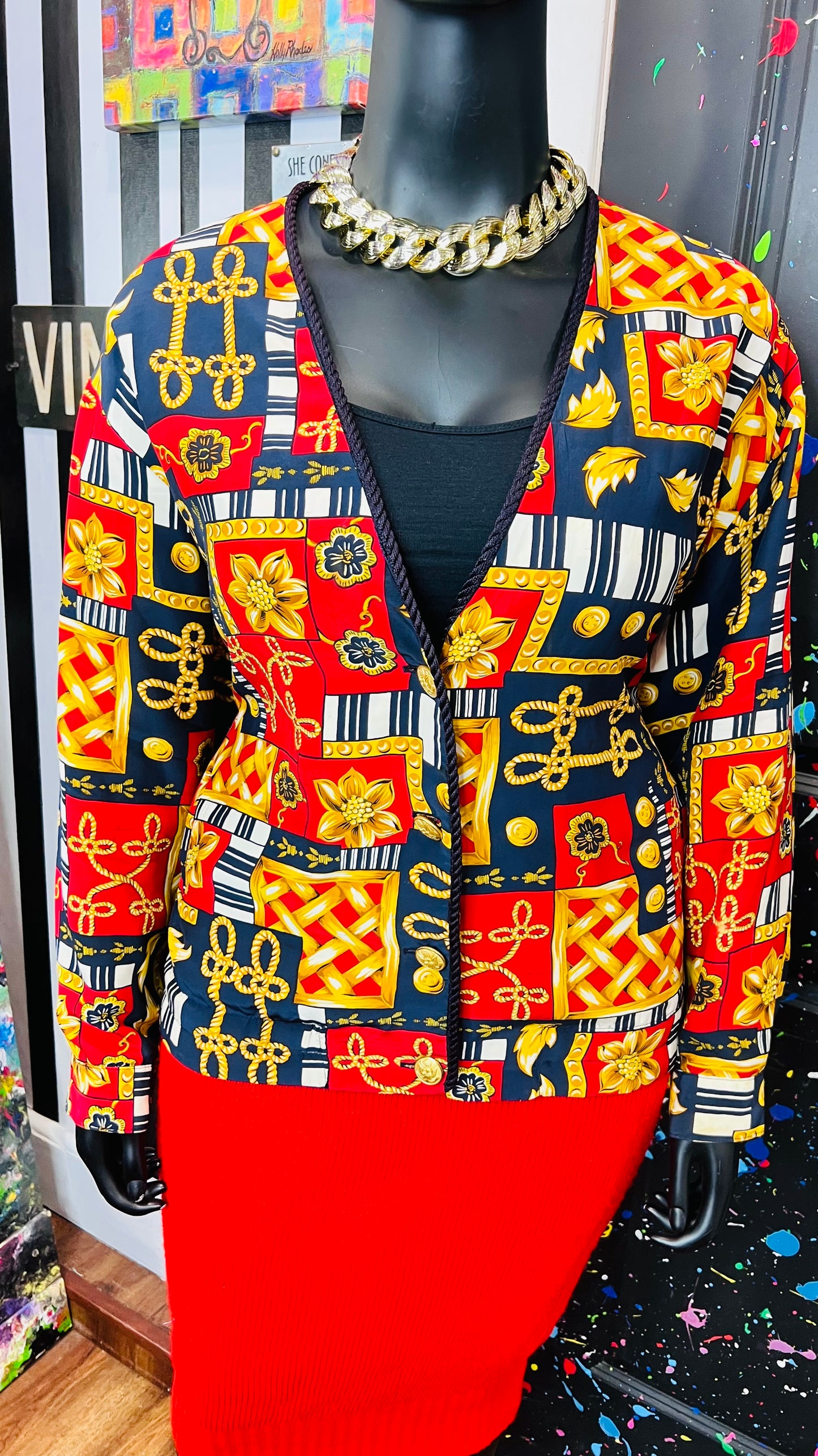 Vintage Nautical Print Blazer (24)
