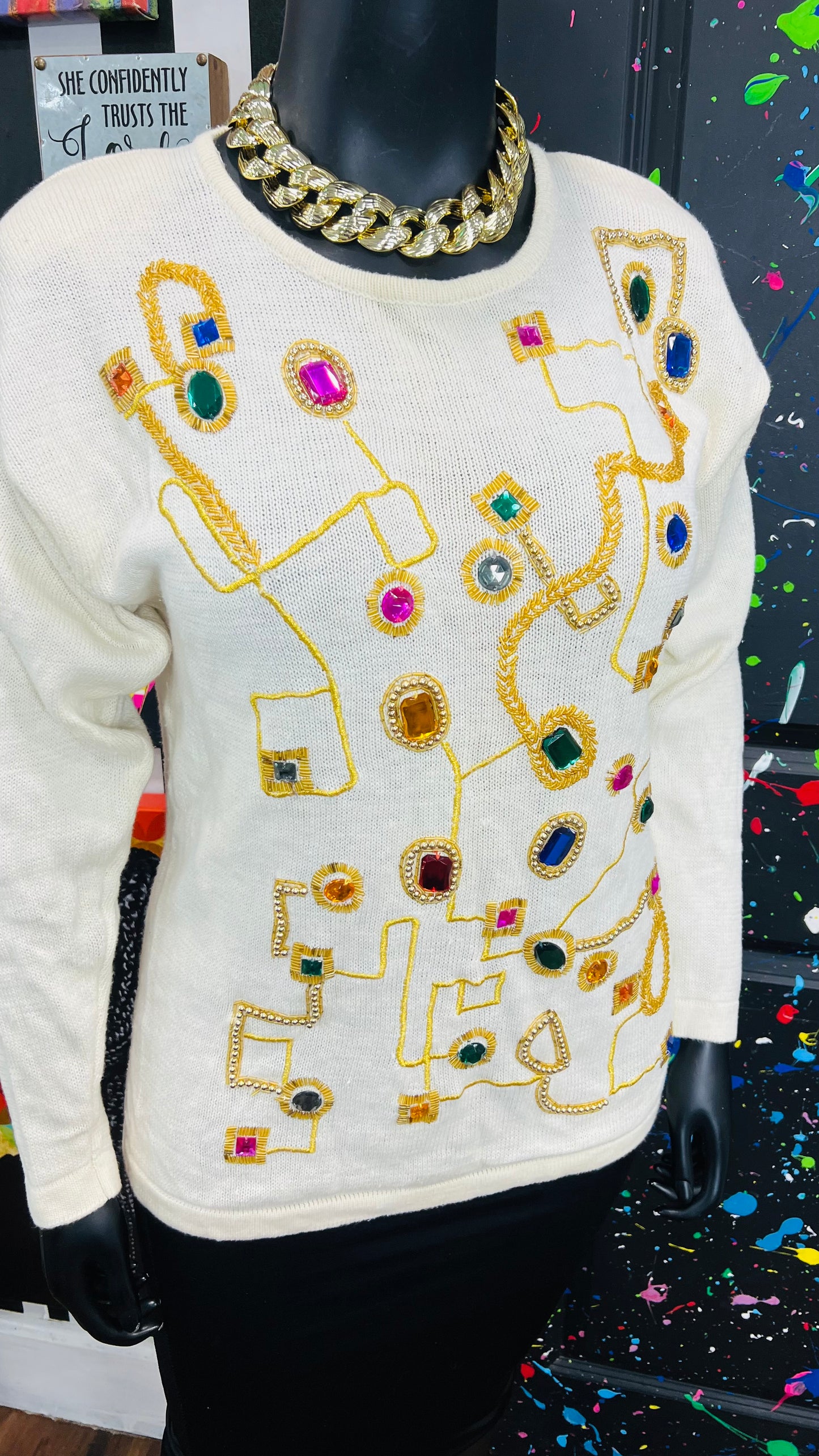 Vintage Jeweled Sweater (16/18)