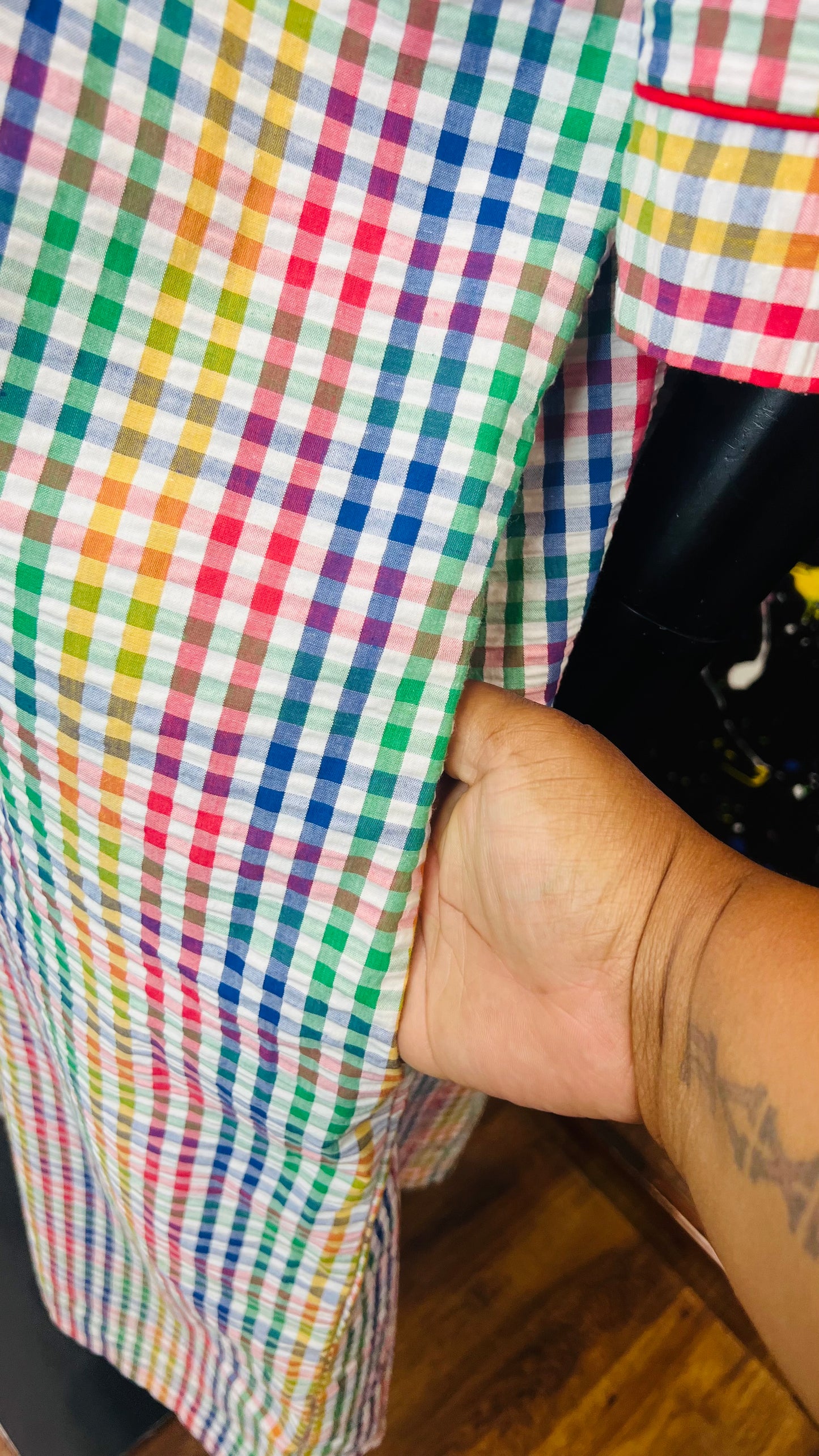 Vintage Rainbow Checkered Dress (22)
