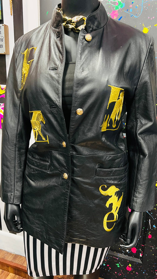 Vintage Genuine Leather Animal & Letter Jacket (14)