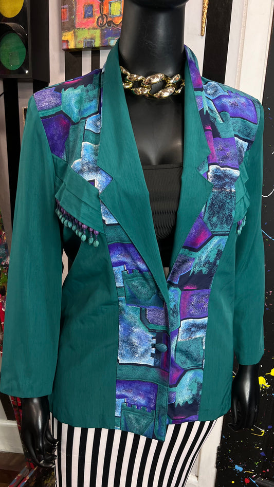 Vintage Teal City Girl Blazer (12/14)