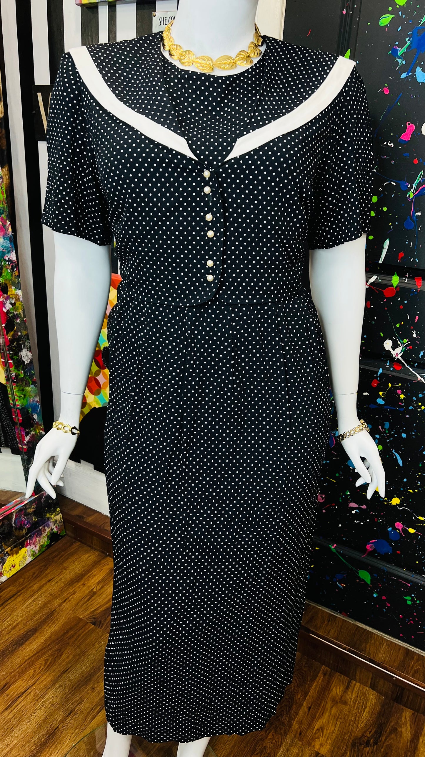 Vintage Polka Dot Sailor Dress (18)