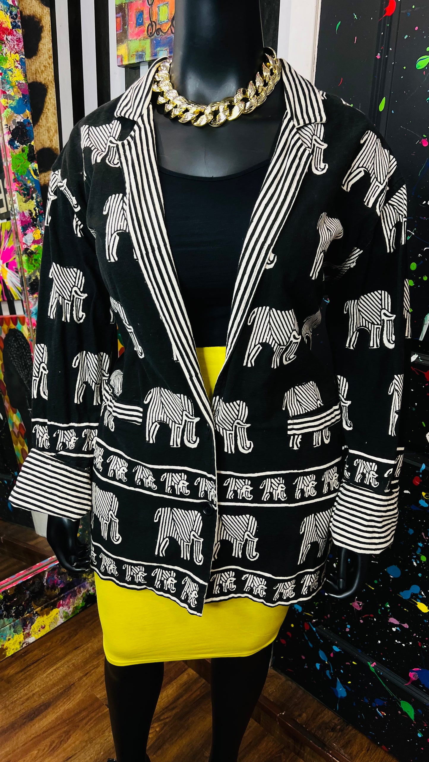 Vintage Elephant & Stripes Blazer (22)