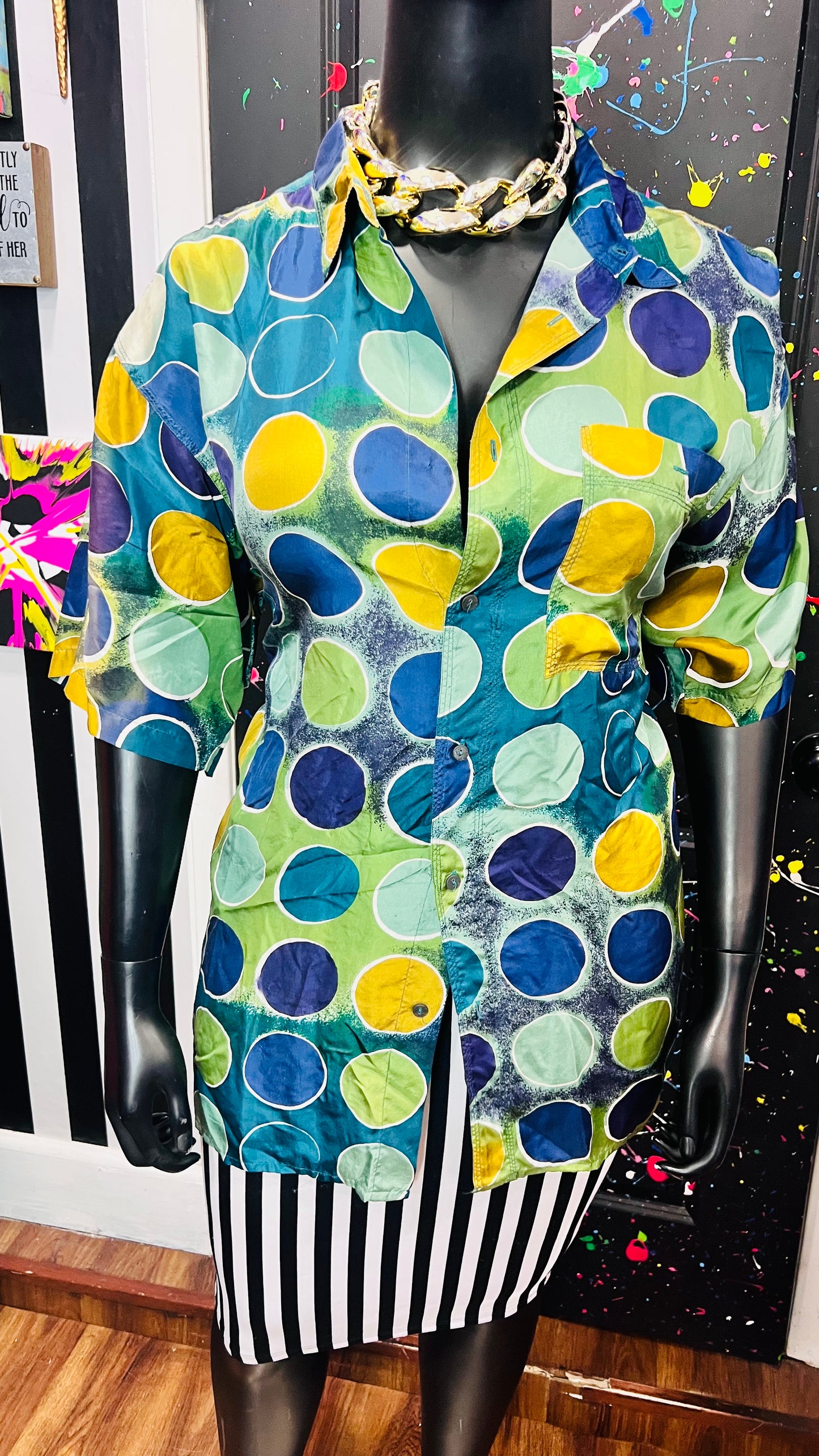 Vintage 100% Silk Circle Blouse (18)