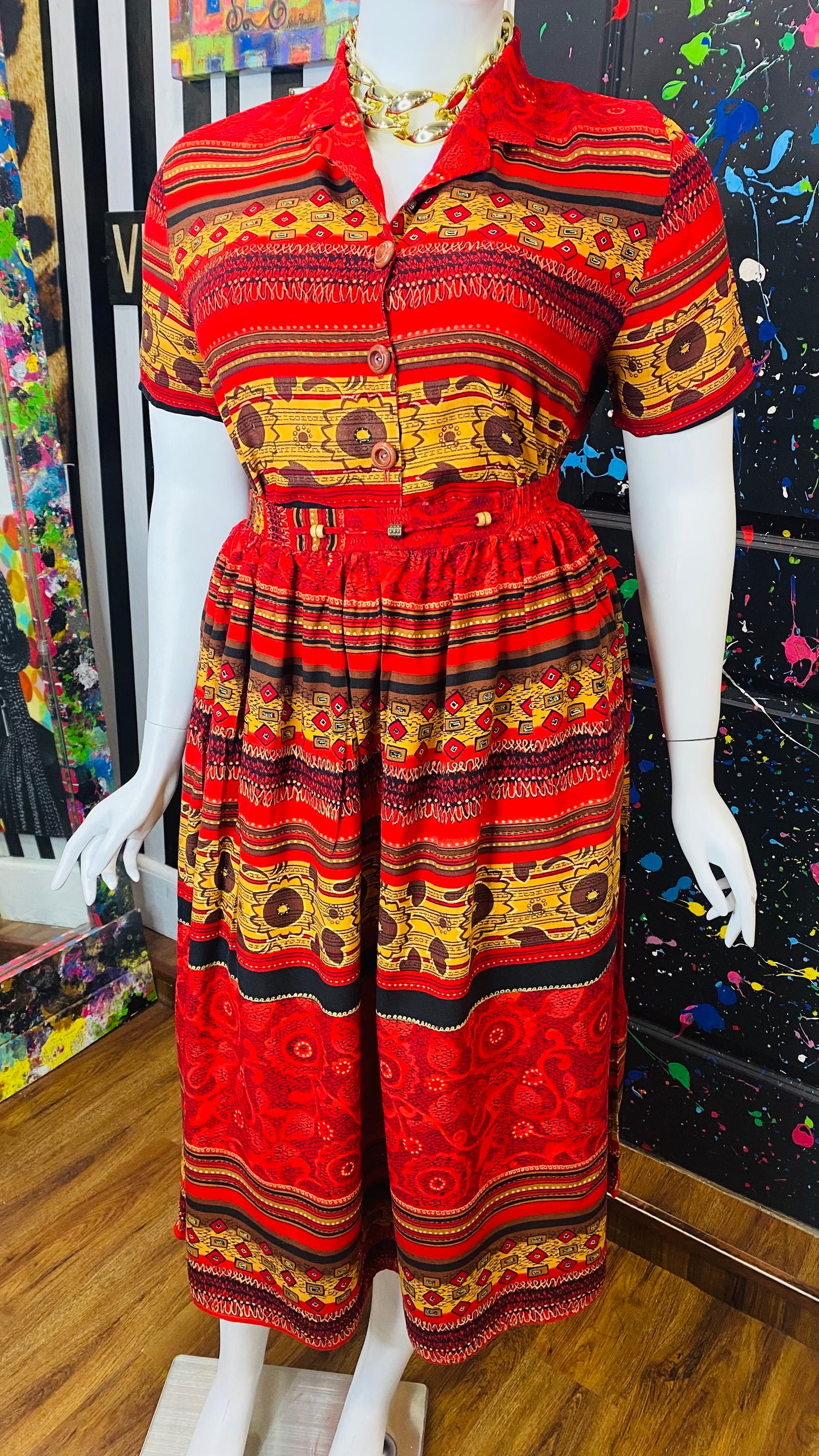 Vintage Tribal Print Skirt Set (14)