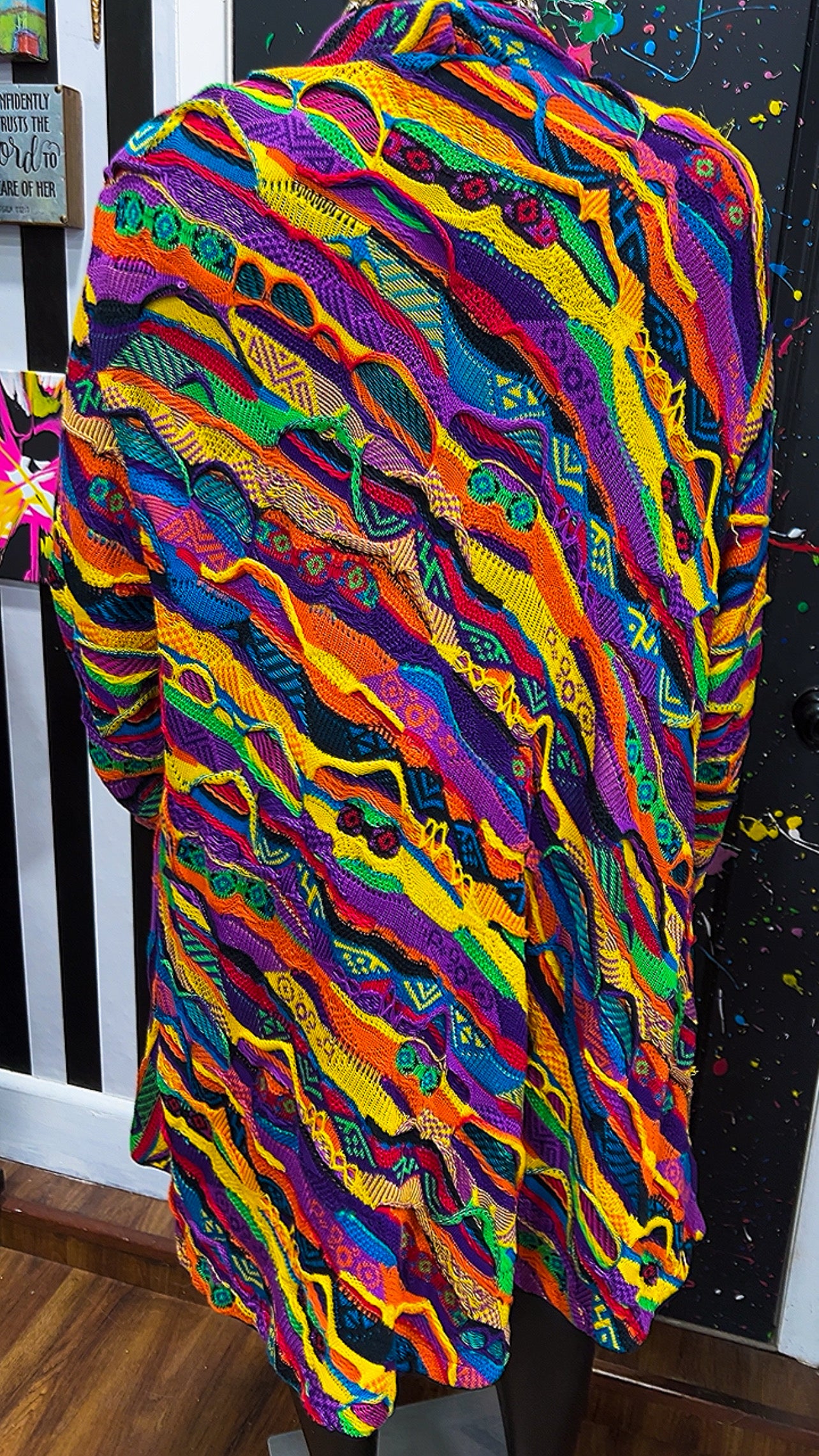Vintage Coogi Wool (Fully Lined) Knit Duster- Has Shoulder Pads (22/24) *KC