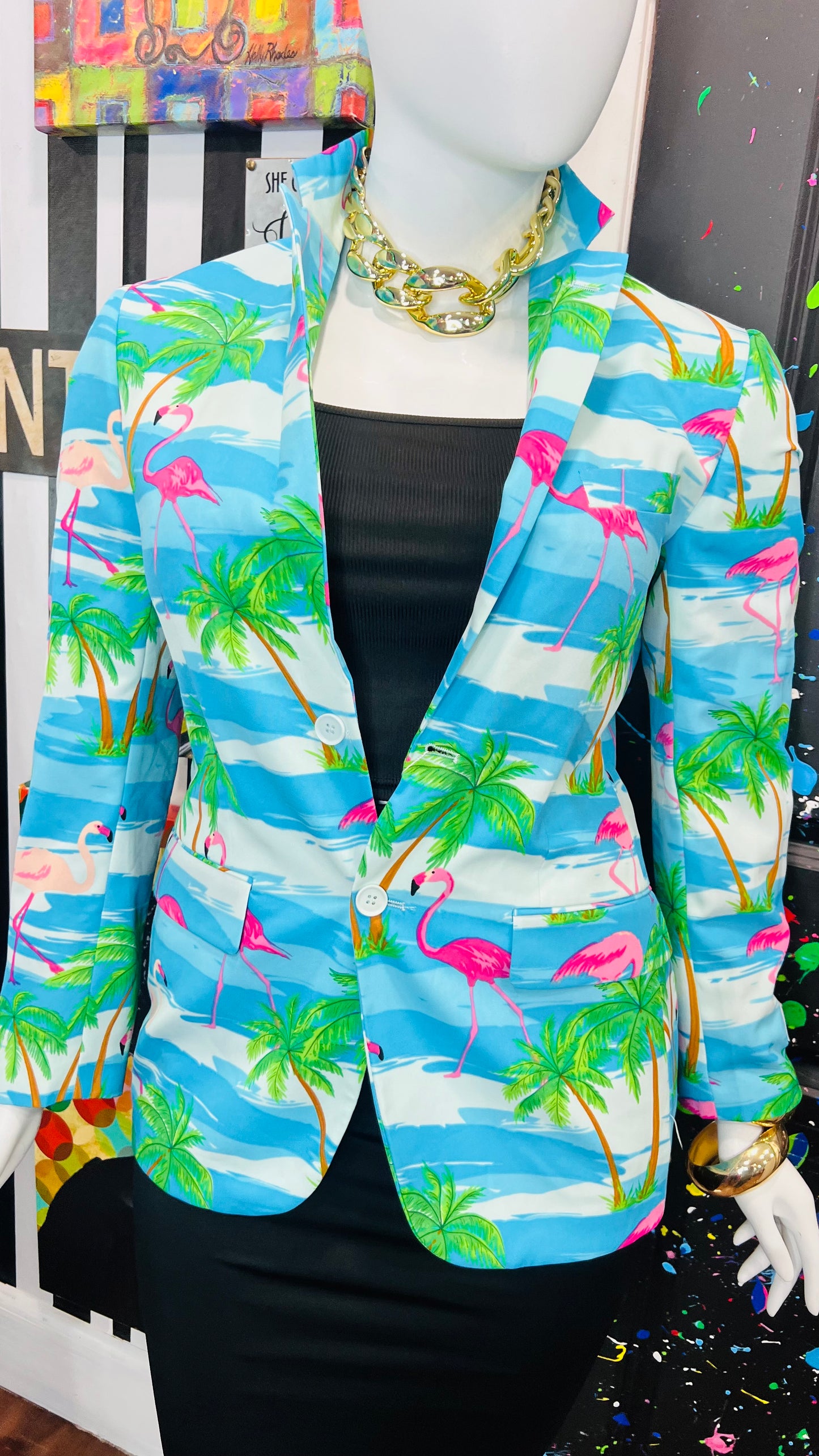 Tropical Flamingo Blazer (12)