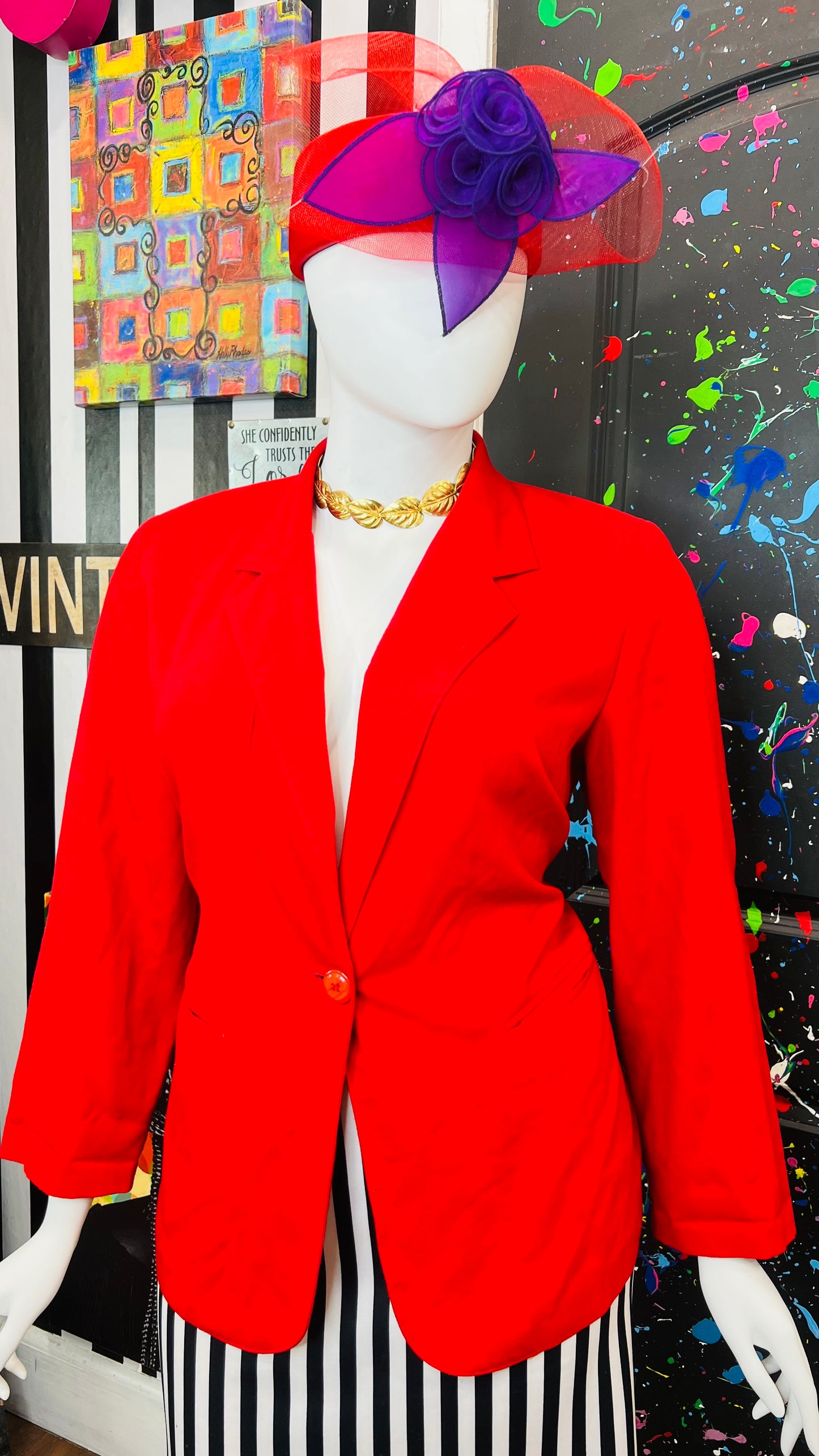 Vintage Red Blazer (18W)