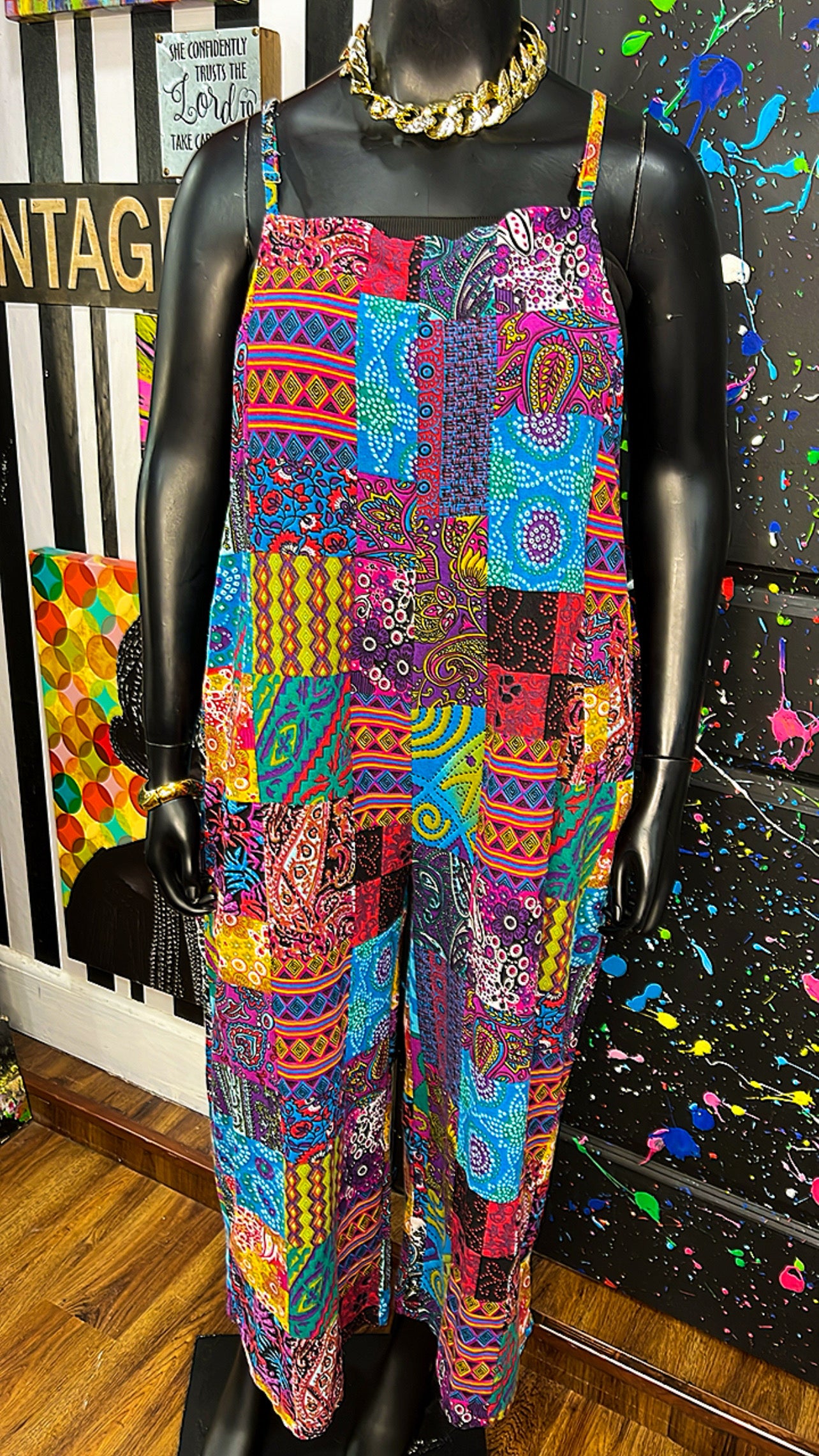 Cotton Mix Print Wide Leg Jumpsuit (16)