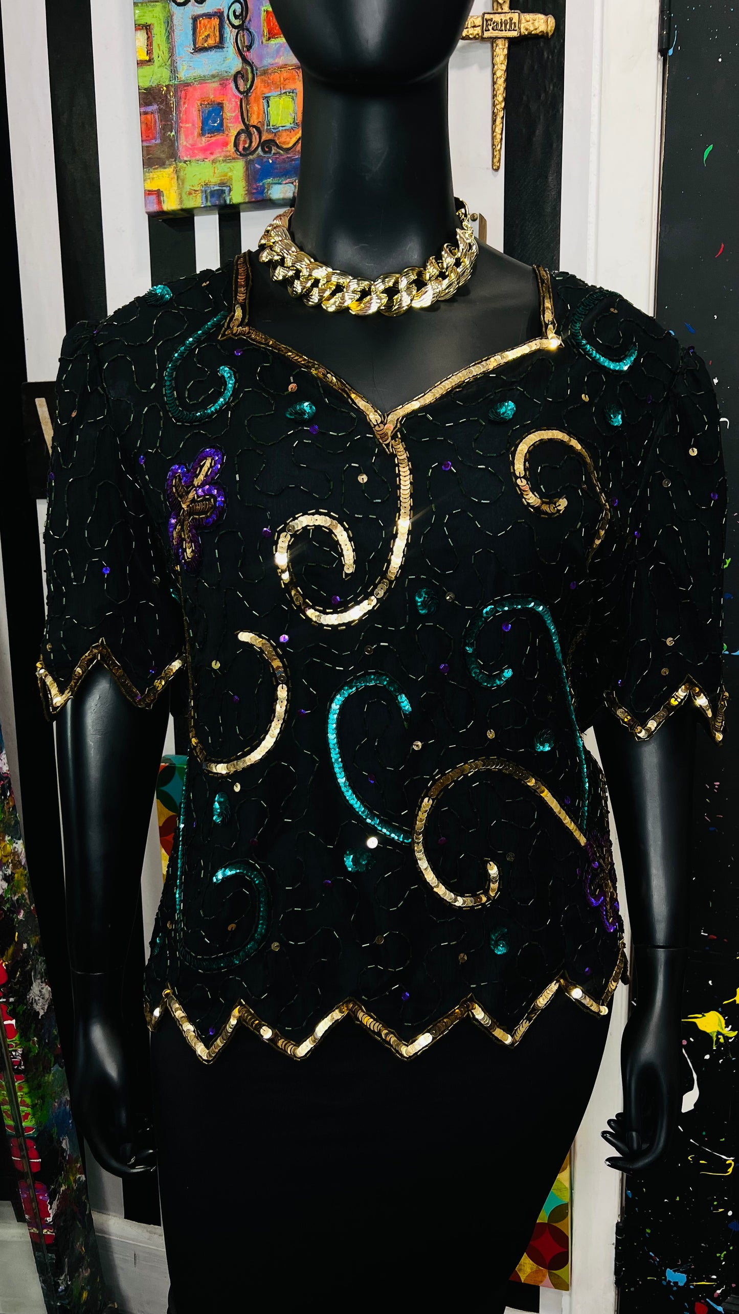 Vintage Sequin Blouse (24)