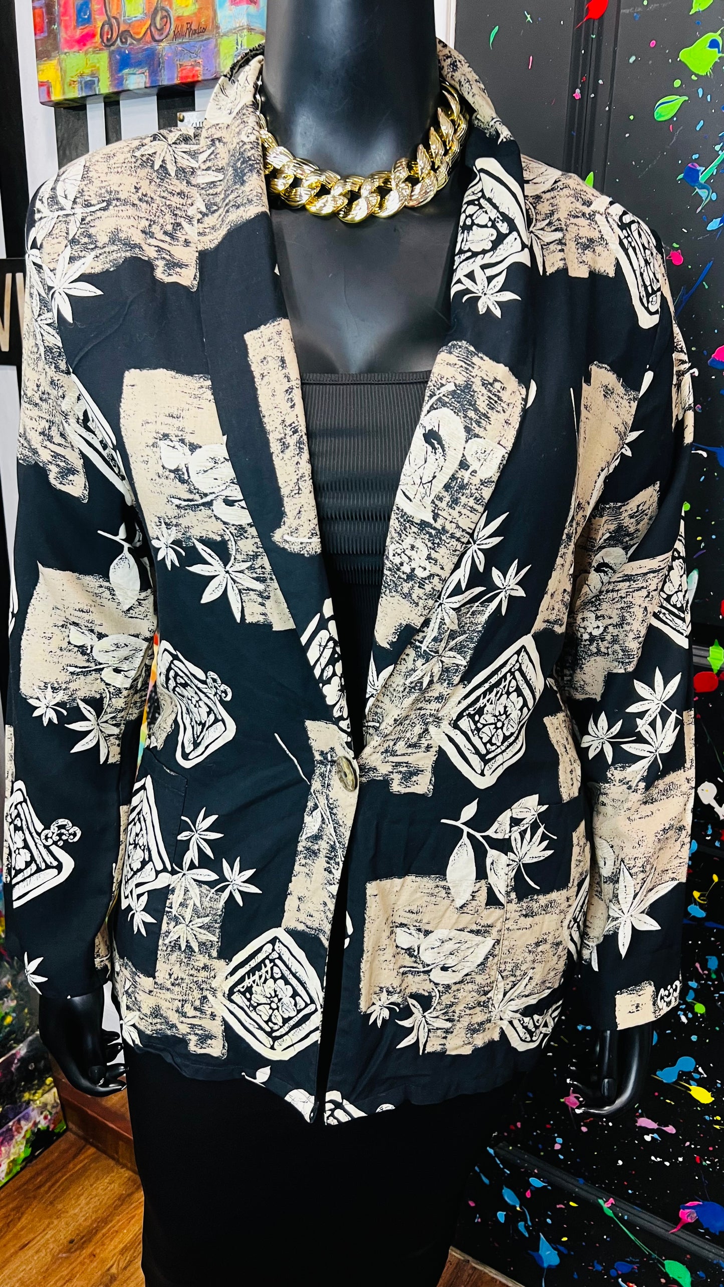 Vintage Rayon Abstract Blazer (14)