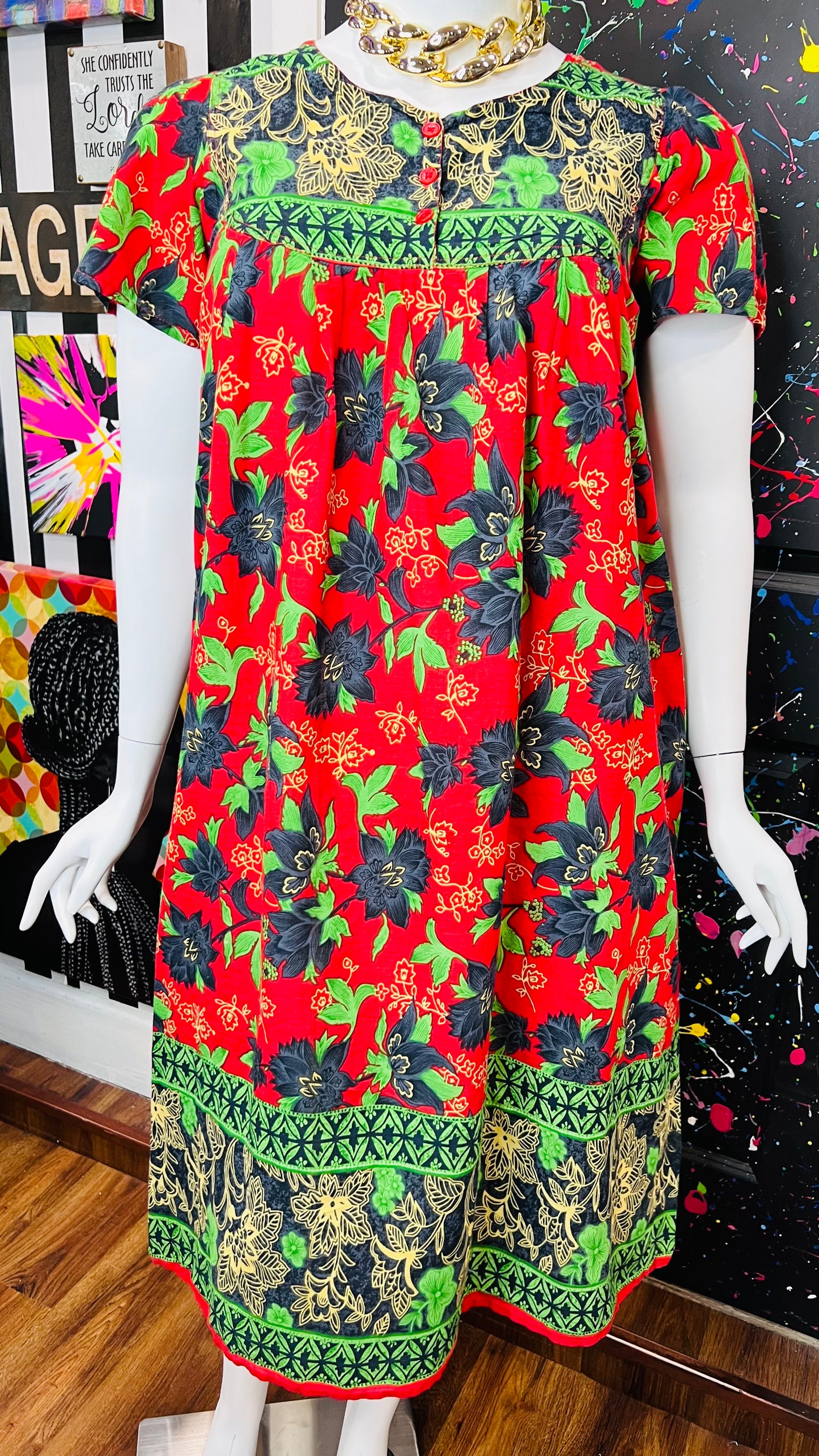 Vintage Floral House Dress (14)